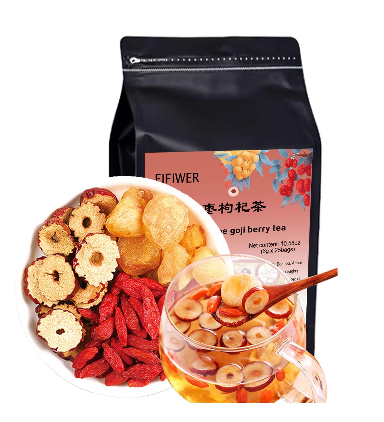 Red dates goji berries longan tea combination tea bag 10.58 ounces Red date longan goji berry tea Longan Jujube Wolfberry Fruit Tea - Buy Online on GoSupps.com