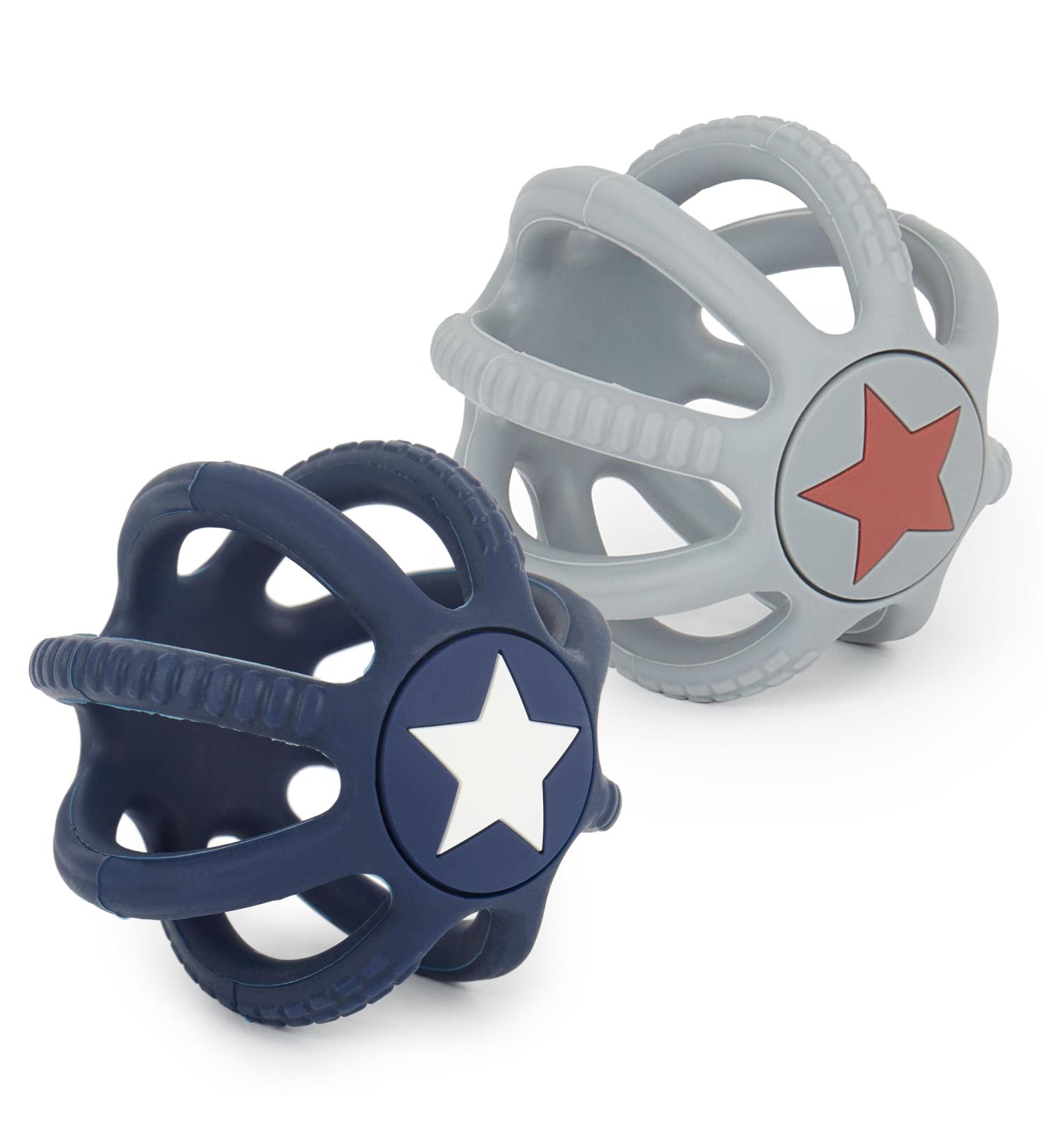 Bieco 2 Set Silicone Bite & Gripping Baby Balls - Night Sky | Oball & Griefball Toys for Infants | Ideal Motor Skills Development - Buy Online on GoSupps.com