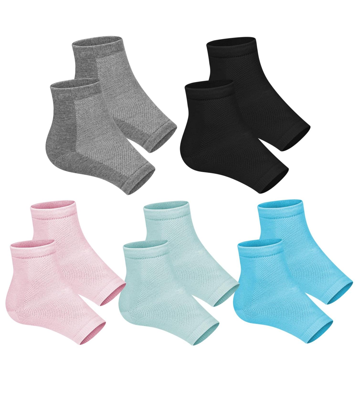 Shop Ohtomber Cracked Heel Treatment Repair Socks - 5 Pairs Moisturizing Gel Socks for Dry Feet & Heels - Toeless Foot Care for Silky Soft Skin - Buy Online on GoSupps.com