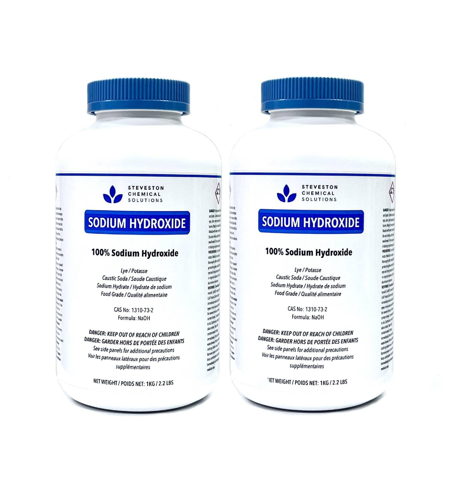 2 Pack of Sodium Hydroxide (Lye/Caustic Soda) - Food Grade/Kosher - 2kg / 4.4 lbs - Buy Online on GoSupps.com