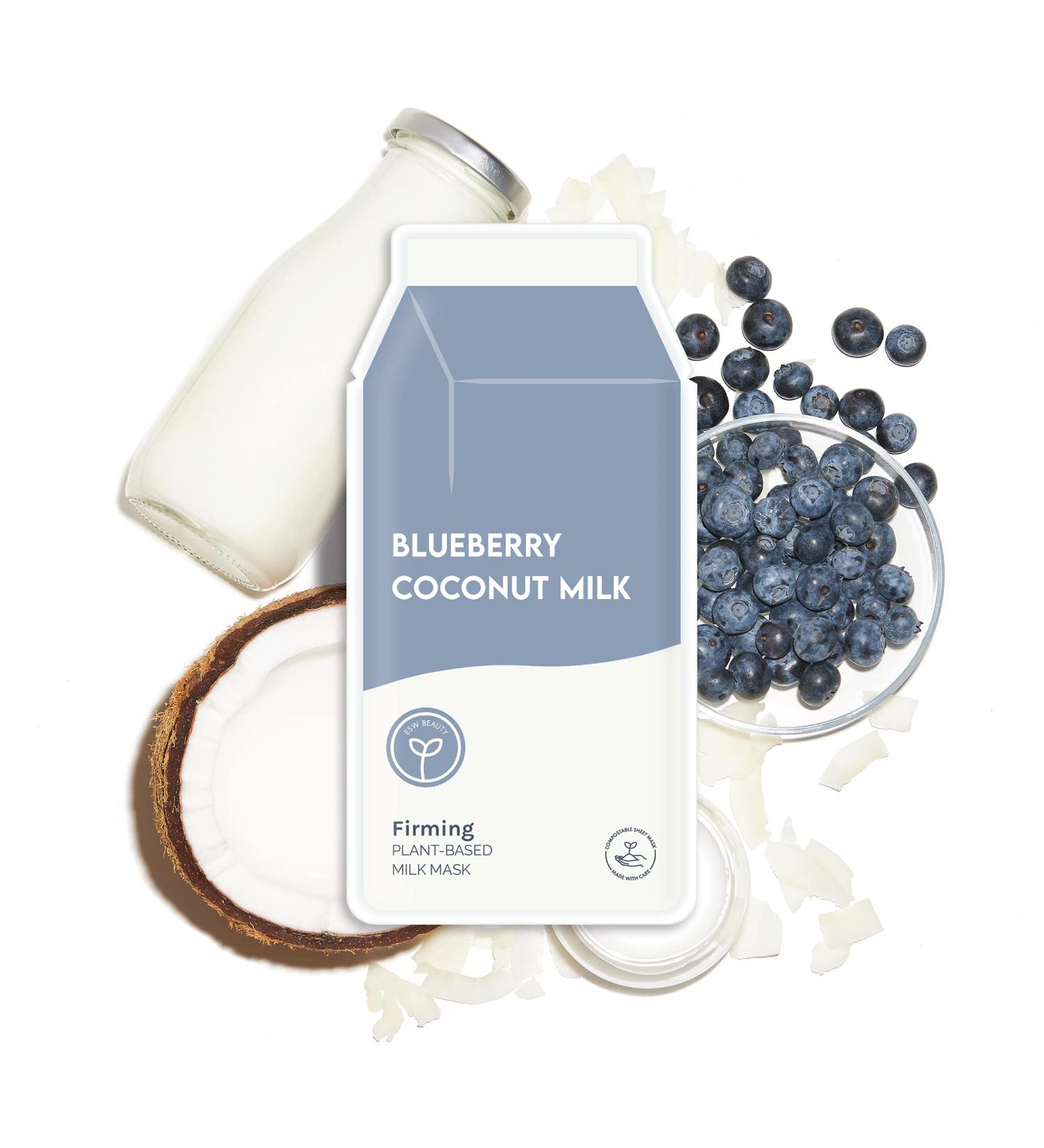 ESW Beauty Hydrating Plant-Based Milk Mask - Blueberry Coconut | Organic Skincare for All Skin Types - International Shipping Available - Buy Online on GoSupps.com
