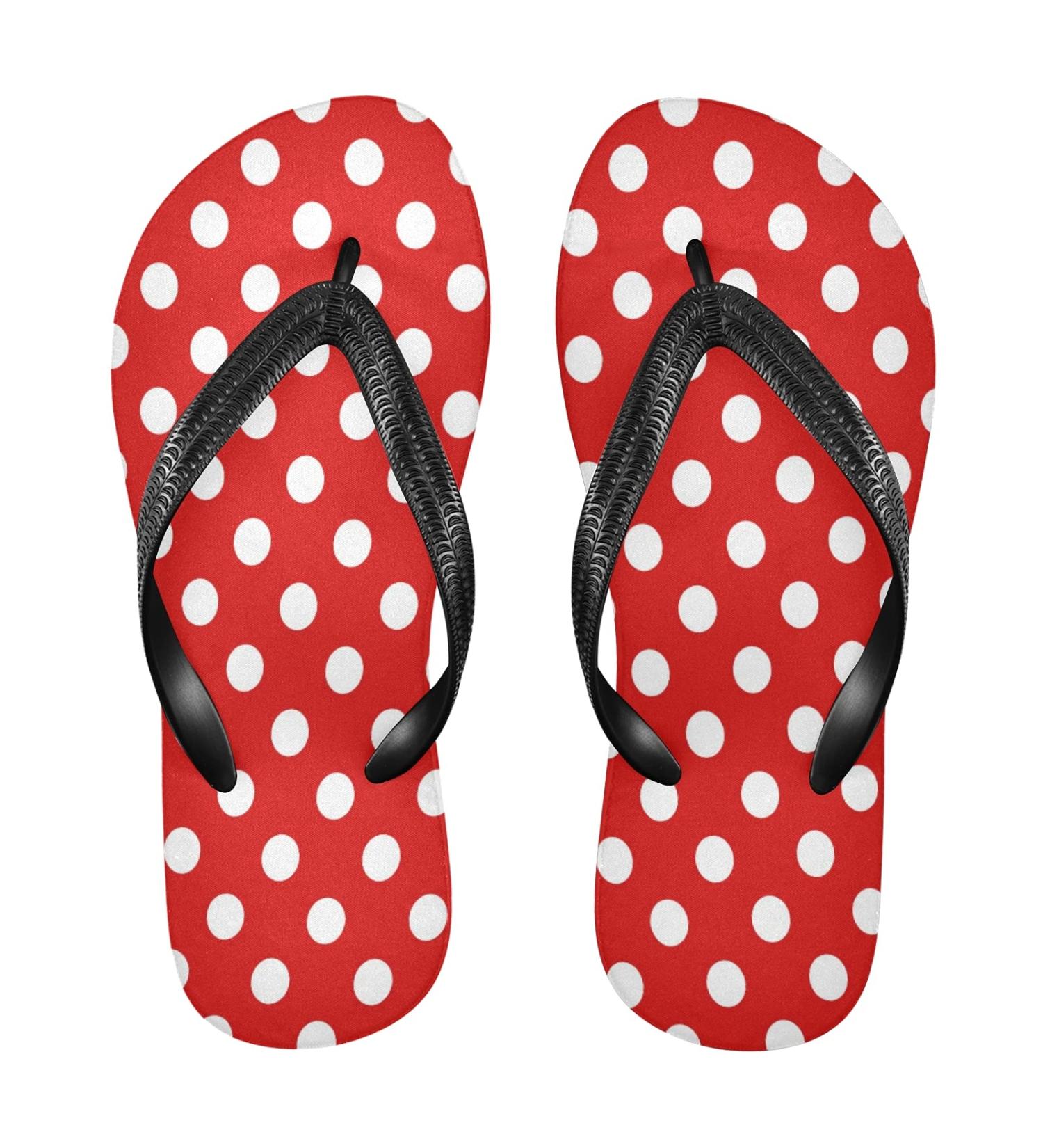 Mnsruu Red Dot Flip Flops | Stylish Home Hotel Spa & Travel Footwear for Men & Women - Multicolor Medium Size - Buy Online on GoSupps.com