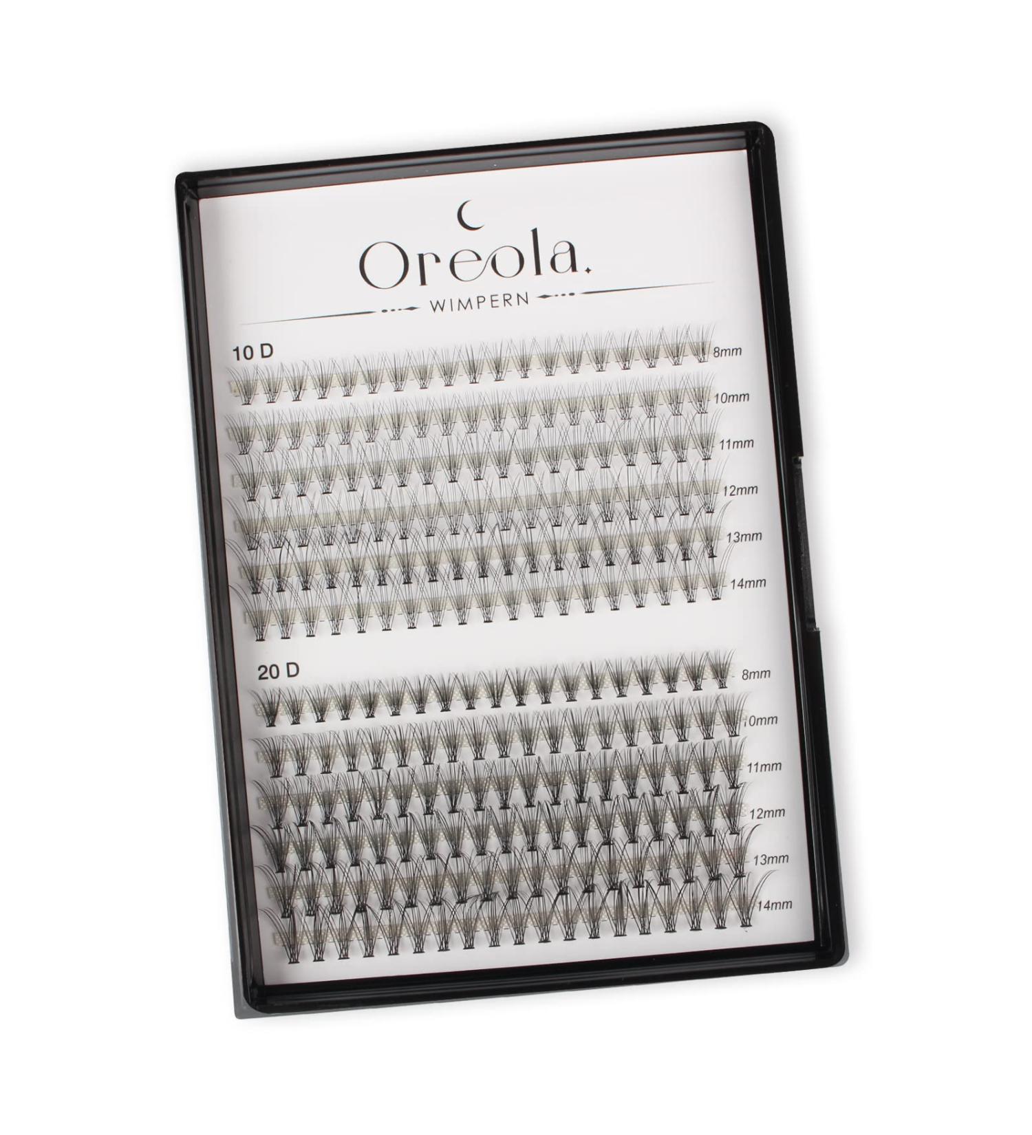 Oreola Cluster Eyelashes - Volume 0.1C Mixed Lashes 10D & 20D | Natural Reusable Individual False Eyelash Extensions (12 Lines 8-14mm) - Buy Online on GoSupps.com