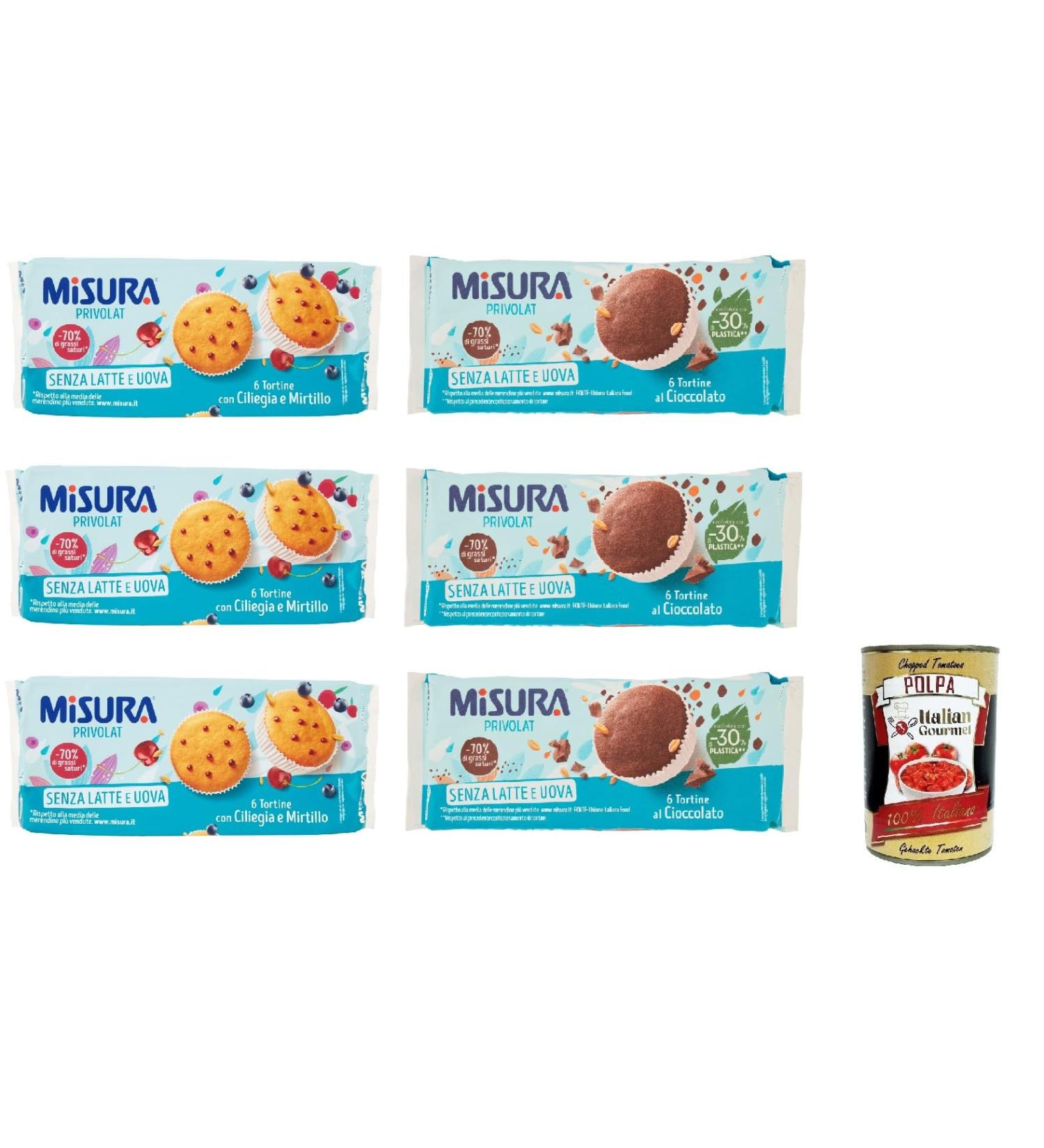  Italian Gourmet E.R. Privolat Cherry and Blueberry Tartlets Set of 6 Without Milk or Eggs 290 g + Pulp Italian Gourmet Pulp 400 g - Buy Online on GoSupps.com