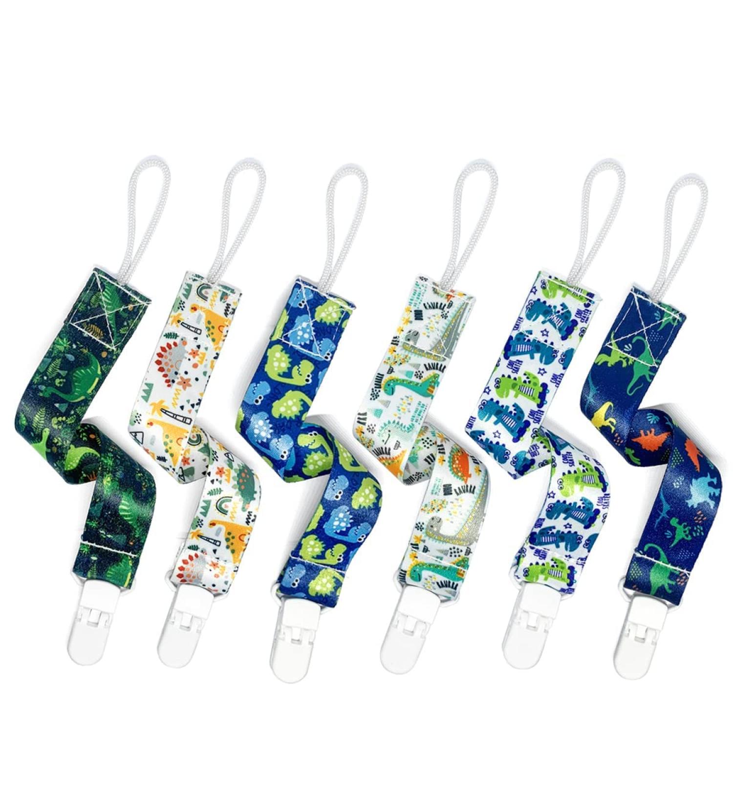 PandaEar Baby Pacifier Clips - 6 Pack Universal Holder Leash for Teething Toys - Boys and Girls Teethers - Buy Online on GoSupps.com
