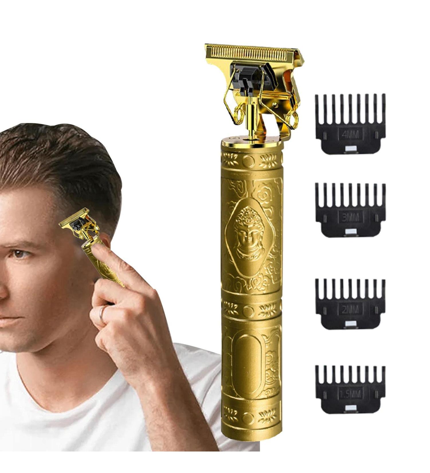 Men Hair Trimmer | Cordless Electric Hair Trimmer | Multi-Purpose Haircut Trimmer with 4 Limit Combs | Precision Outliner Trimmer | Portable Hair Clipper Kit for Men Gold - Buy Online on GoSupps.com