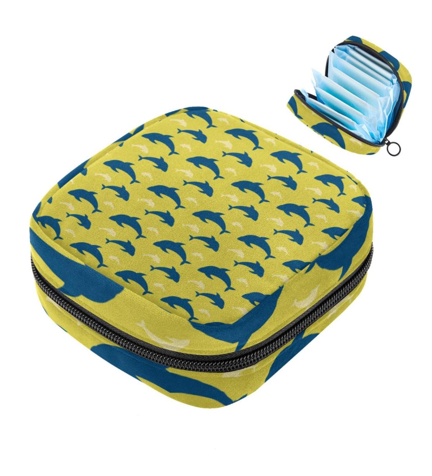 Storage Bags for Women's Bandages | Nautical Dolphin Design | Portable Menstrual Pad & Tampon Holders - Buy Online on GoSupps.com