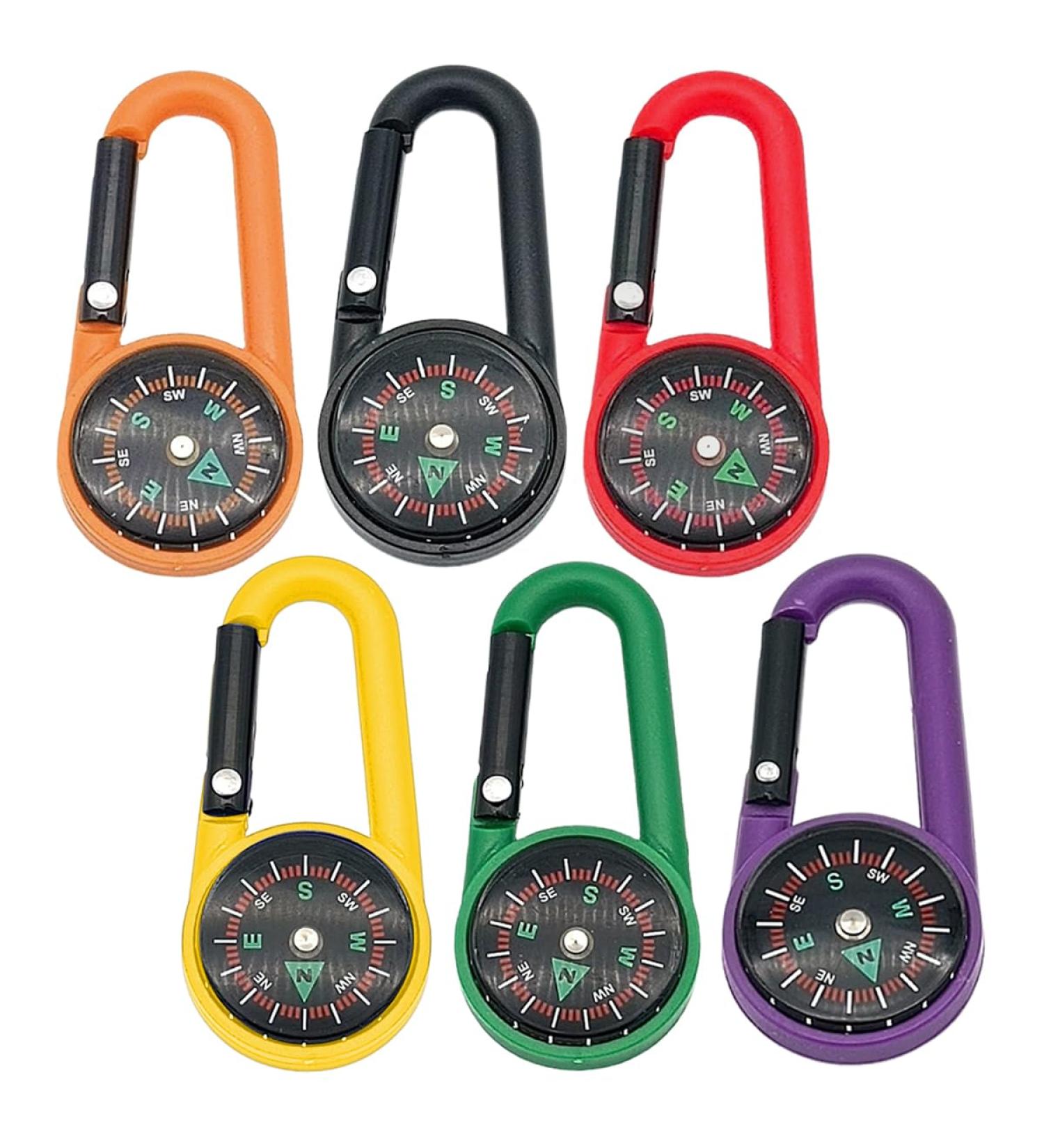 FDCGAS Compass Keychain Set - 5 Colorful Carabiner Compasses for Outdoor Adventures Camping & Party Favors - Buy Online on GoSupps.com