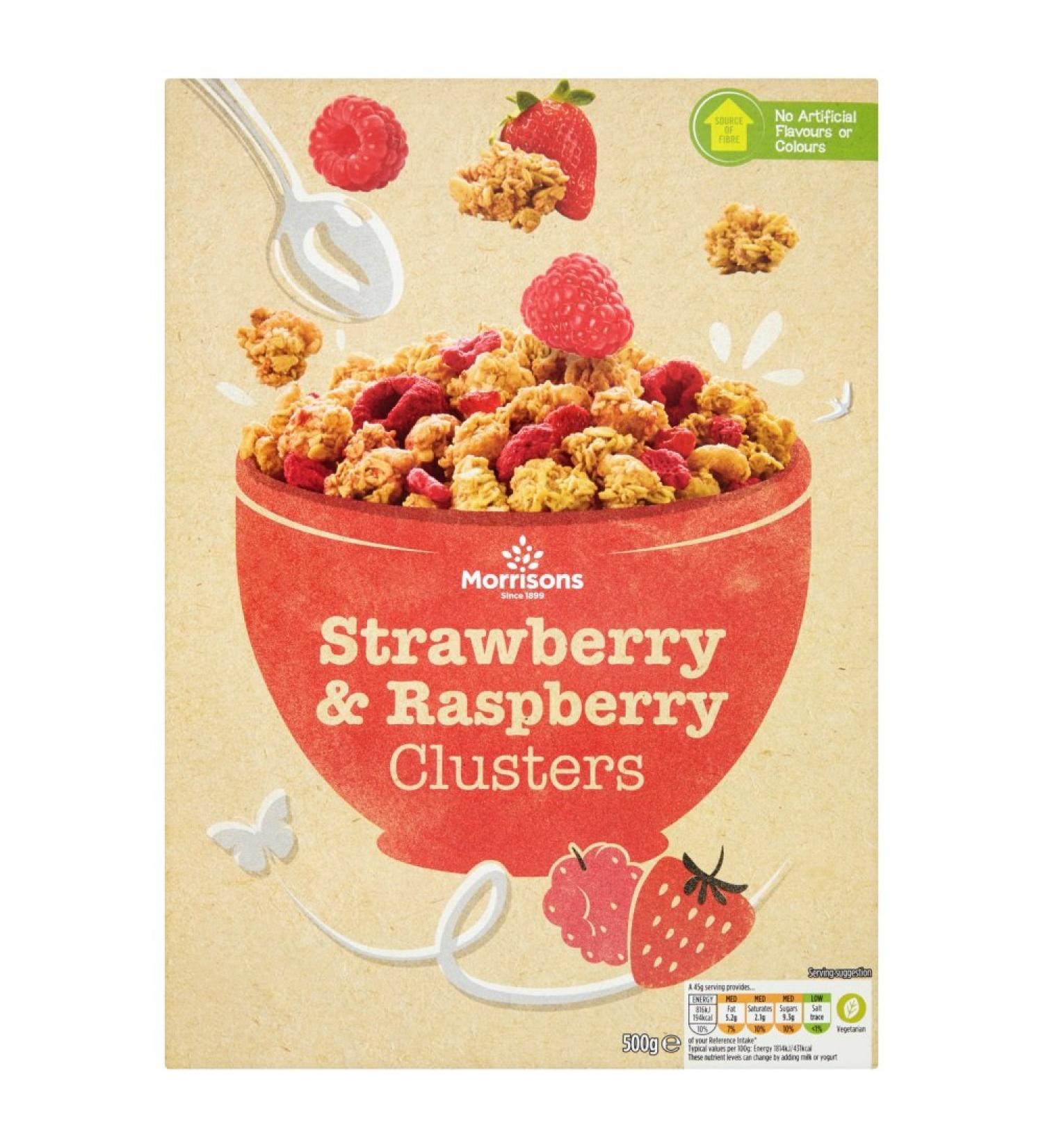 Morrisons Strawberry & Raspberry Clusters 500g
