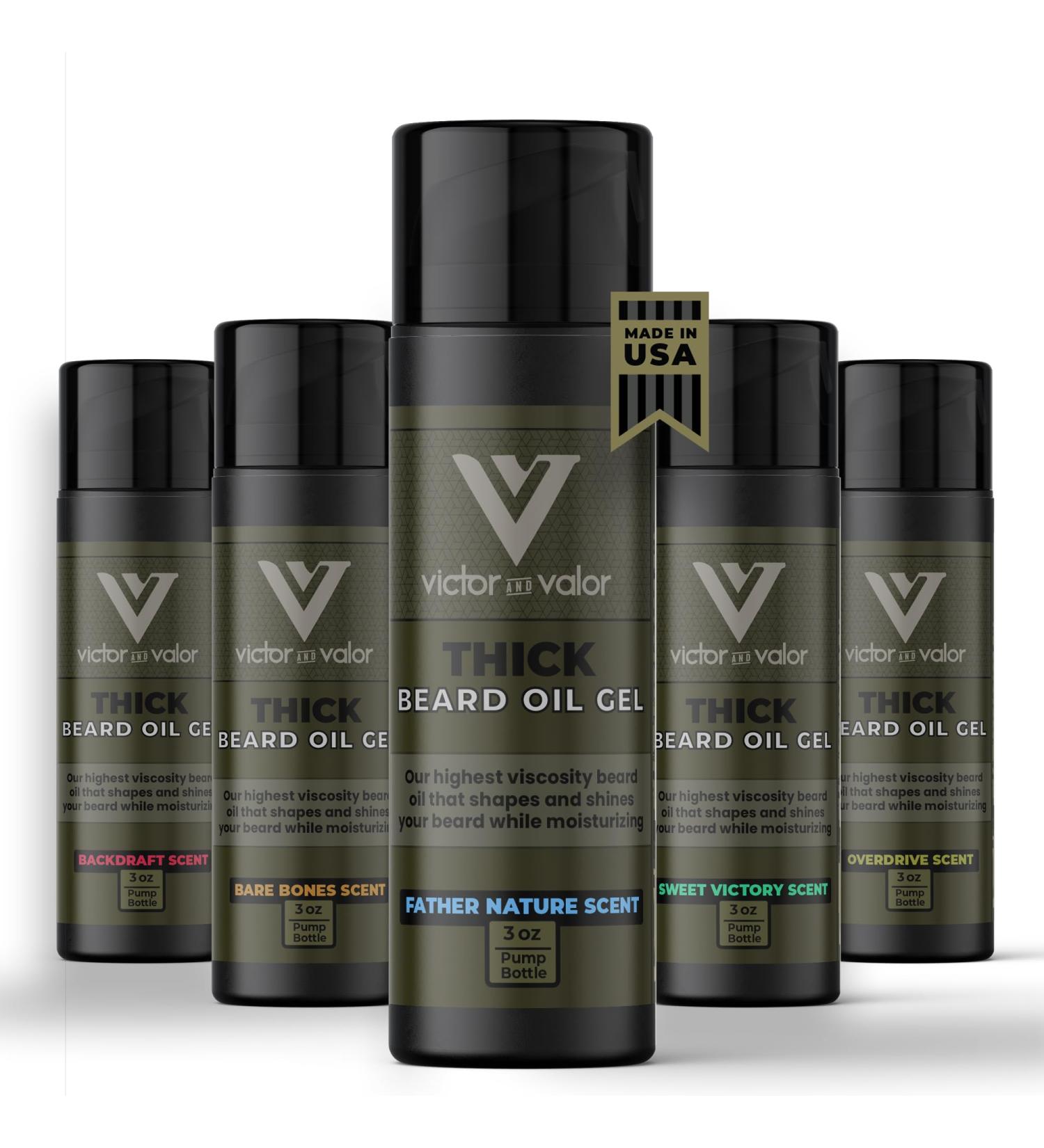 THICK Beard Oil Gel - High Viscosity formula for Styling & Control - Nourishing Father Nature Scent (3oz) - Perfect for All Beard Types - Buy Online on GoSupps.com