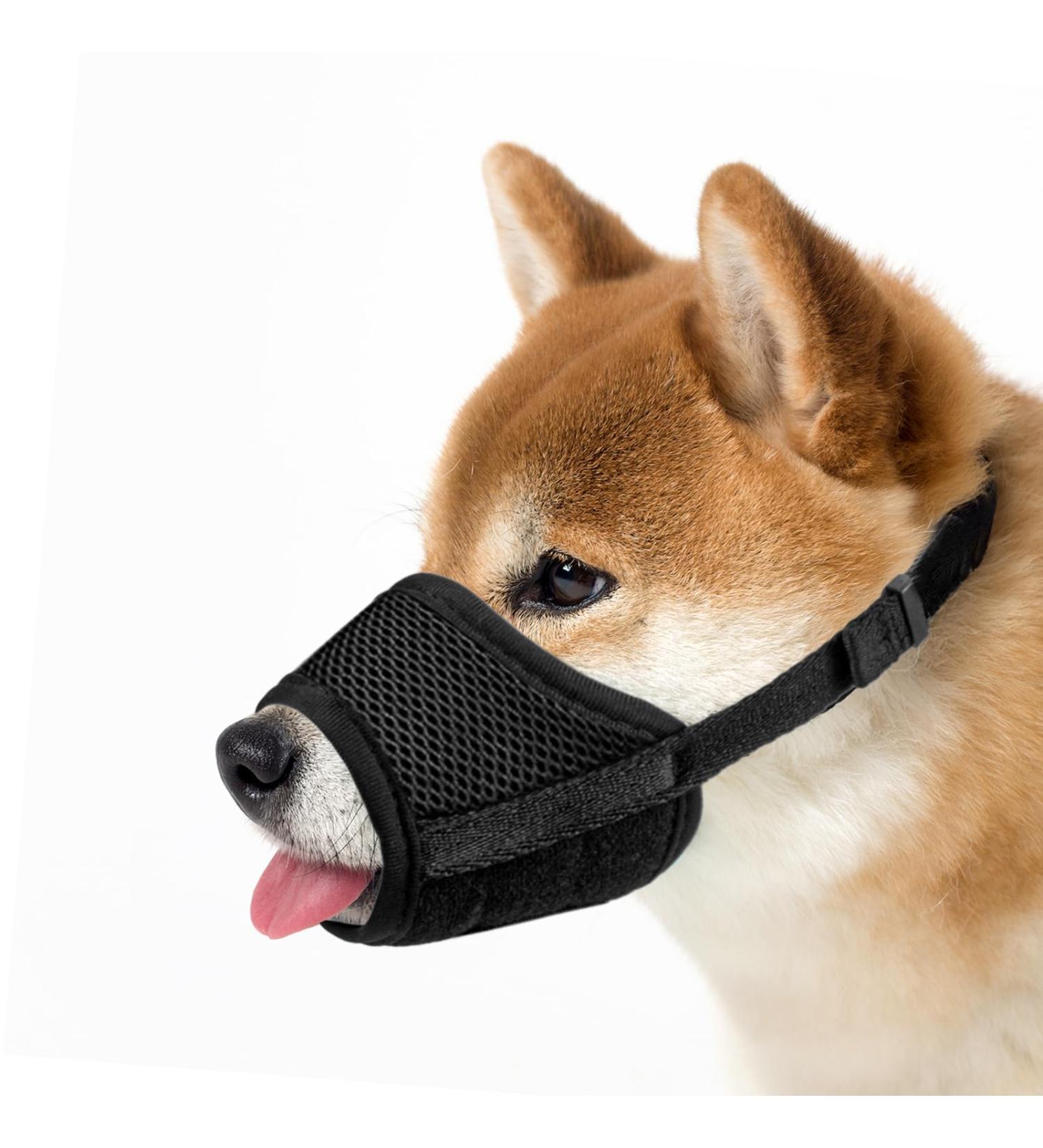 Adjustable Breathable Mesh Dog Muzzle - Anti-Bite Anti-Barking | Small Medium & Large Dogs (L Black) - International Shipping - Buy Online on GoSupps.com