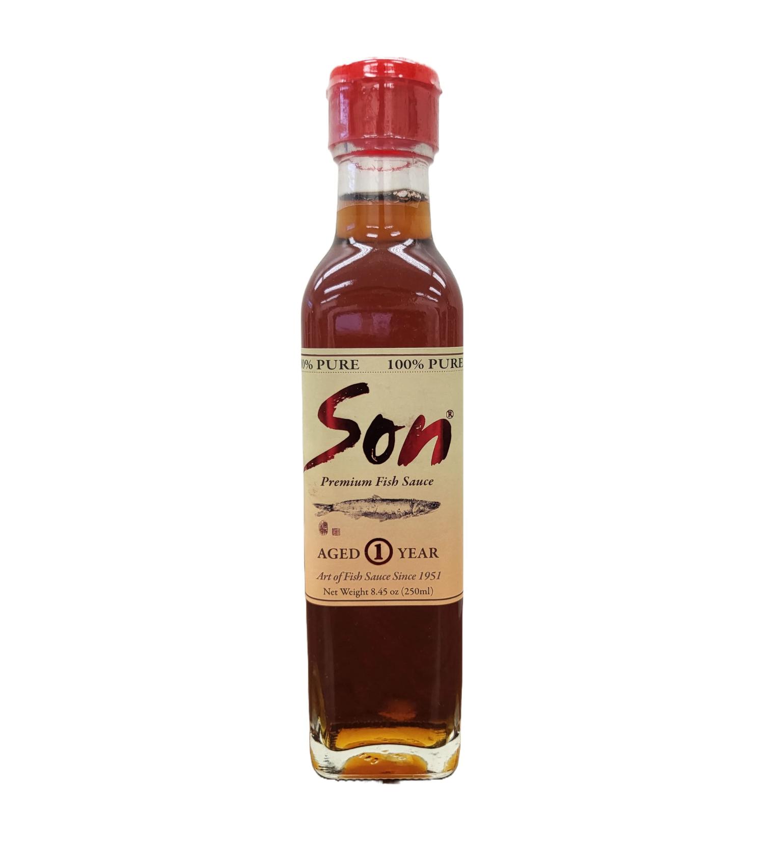 Son Fish Sauce: Premium Vietnamese Artisanal Fish Sauce | 100% Pure Gluten-Free, One Year Aged Anchovy Sauce - 8.45 oz Bottle - Buy Online on GoSupps.com