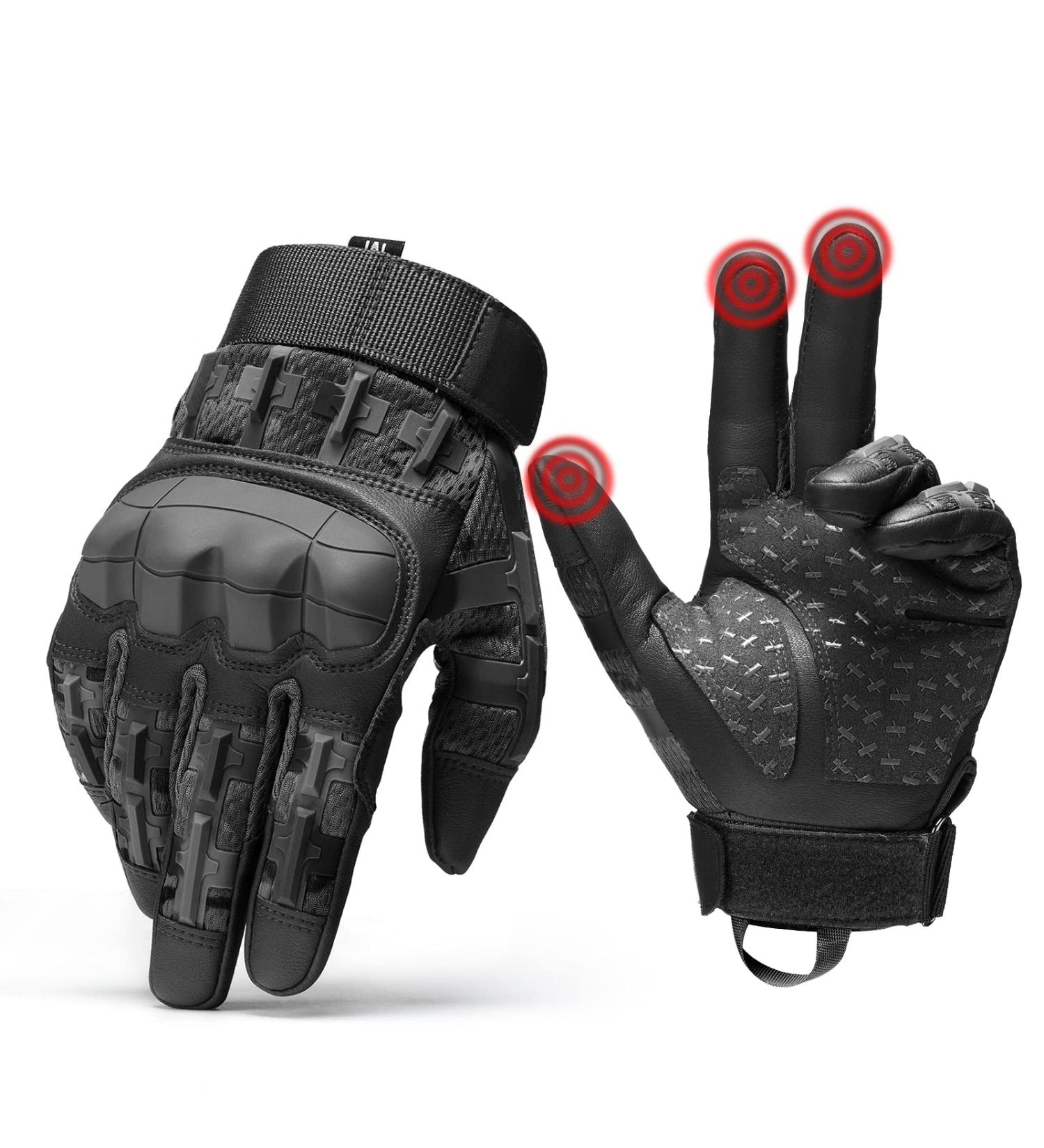 Neusky Men Tactical Gloves - Touchscreen Motorcycle & Outdoor Sport Gloves for Airsoft Military Paintball - Summer MTB Gloves in Schwarz-Pro L - Buy Online on GoSupps.com