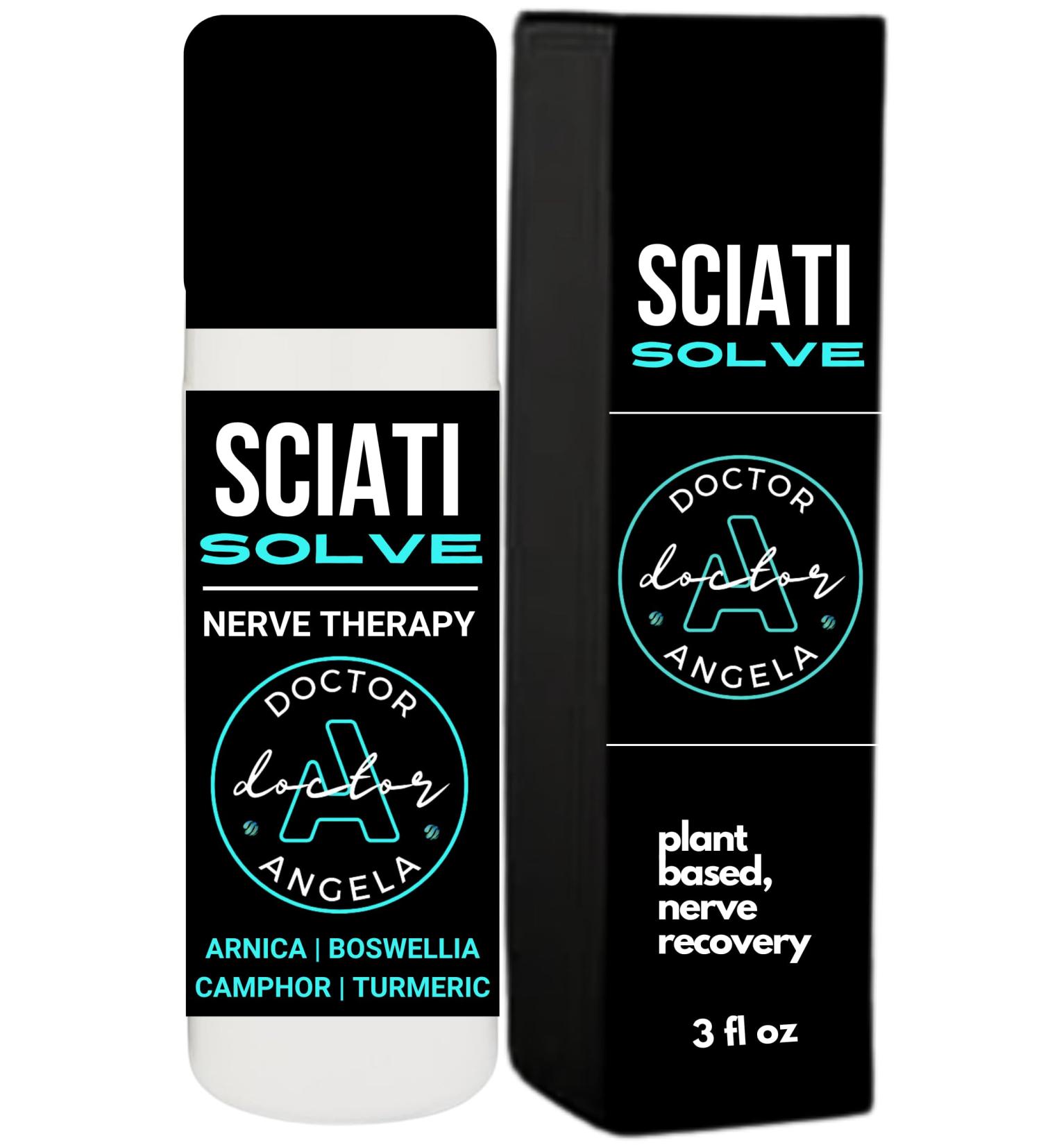 Dr. A's Sciati-Solve Sciatica Relief Roll-On All-Natural Organic Formula with Arnica Turmeric Frankincense Wintergreen Fast-Acting Cooling Essential Oils for Nerve Leg & Lower Back 3oz - Buy Online on GoSupps.com