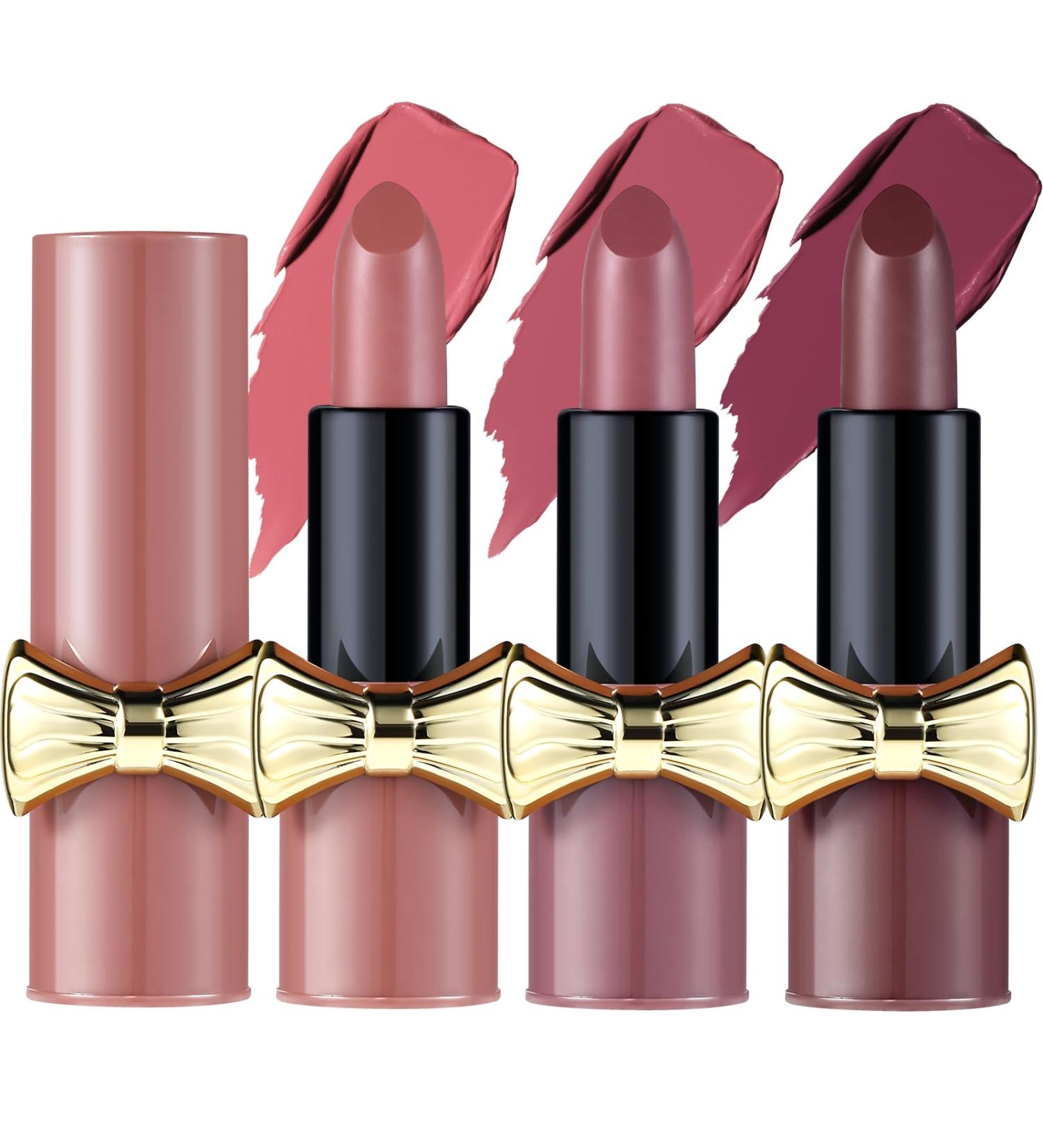 Jolilab 3 Pcs Velvet Matte Lipstick Set - Waterproof Long Lasting High Pigment Nude Lip Makeup for Women & Girls | Non-Stick Moisturizing Lipstick - Buy Online on GoSupps.com