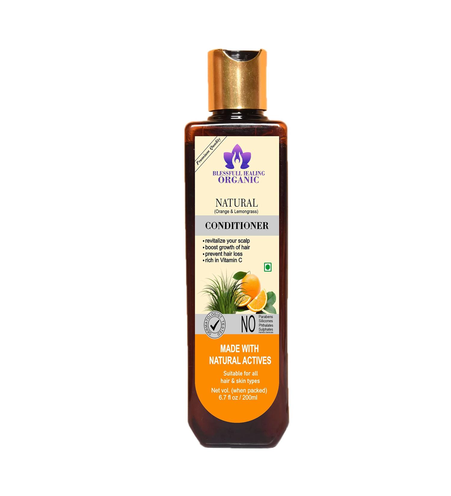 Blessfull Healing Organic Natural (Orange And Lemongrass) Natural Hair Conditioner 300 ml (Packing May Vary) - Buy Online on GoSupps.com