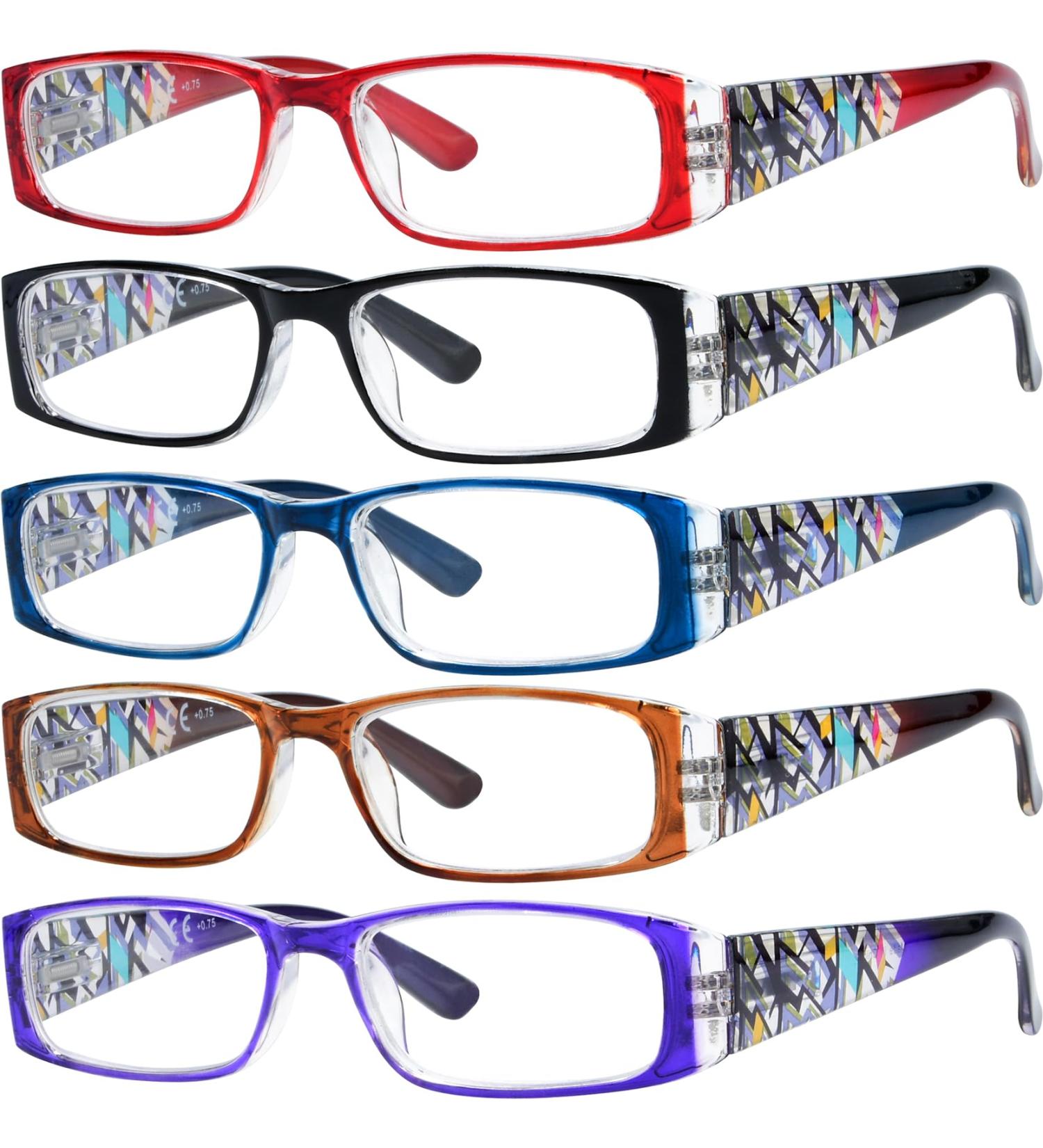 Shop Eyekepper 5-Pack Stylish Women's Reading Glasses +2.75 - Crystal Aeropittura Arms & Spring Hinges - International Shipping Available - Buy Online on GoSupps.com