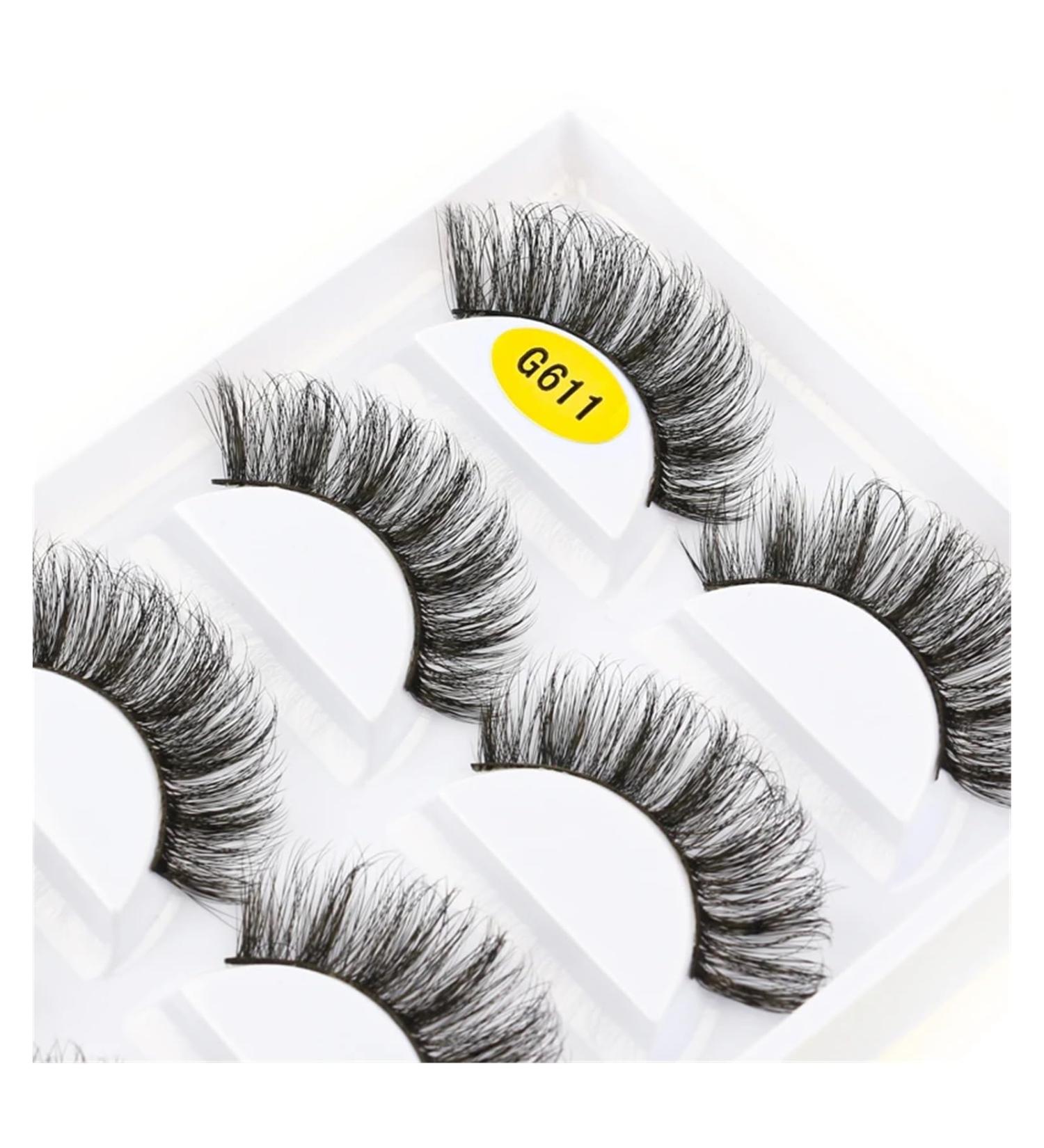 UAMOU 2/20/100 Boxes Mink Lashes Eyelashes 5 pairs Natural Curly Fake Eyelashes Thick Maquiagem Lash Extension Makeup Tools Cheerfully (Color : 5 pairs G611 Size : 20 boxes) - Buy Online on GoSupps.com