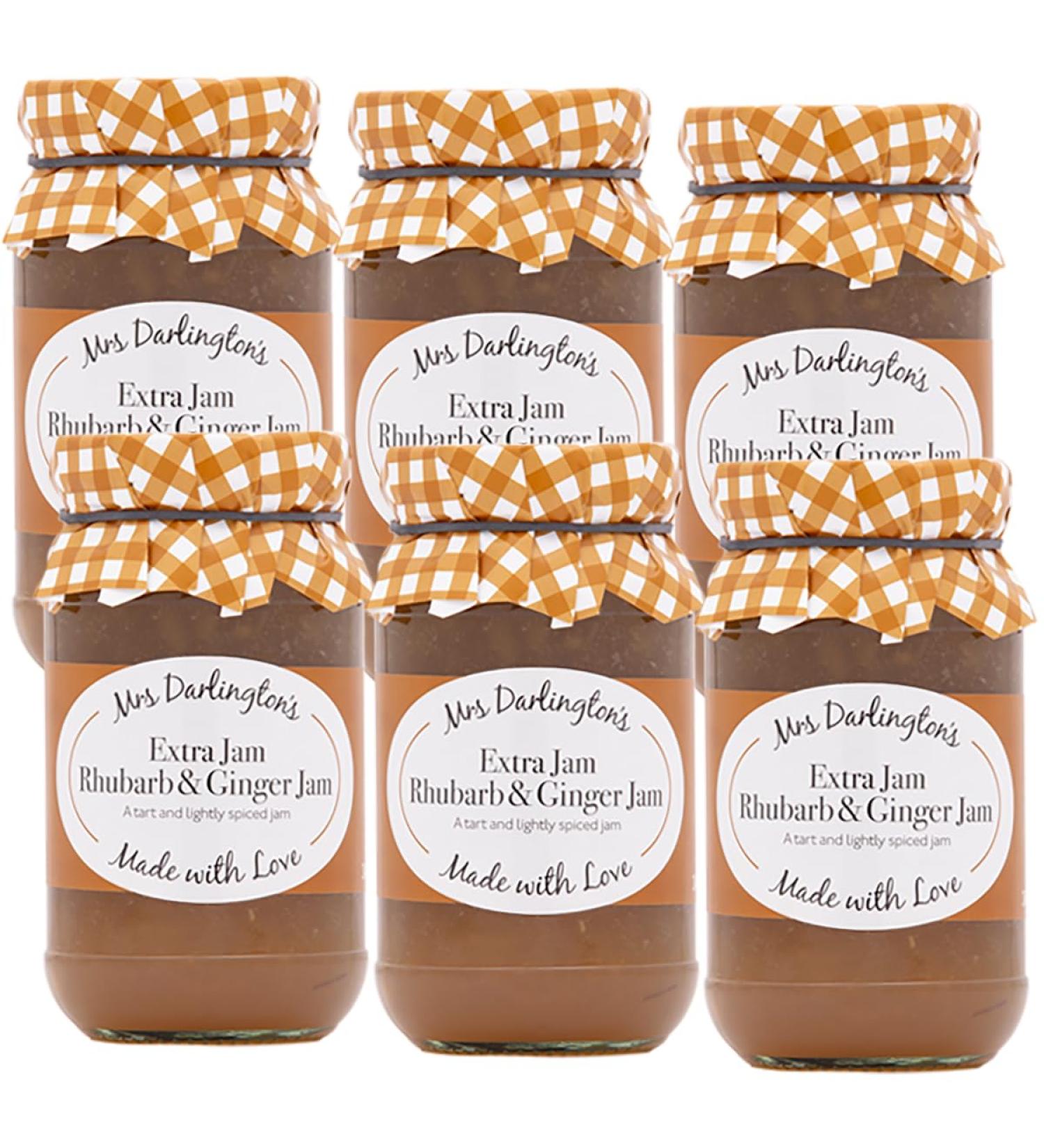 Mrs Darlington's Rhubarb and Ginger Jam - 340g - Pack of 6