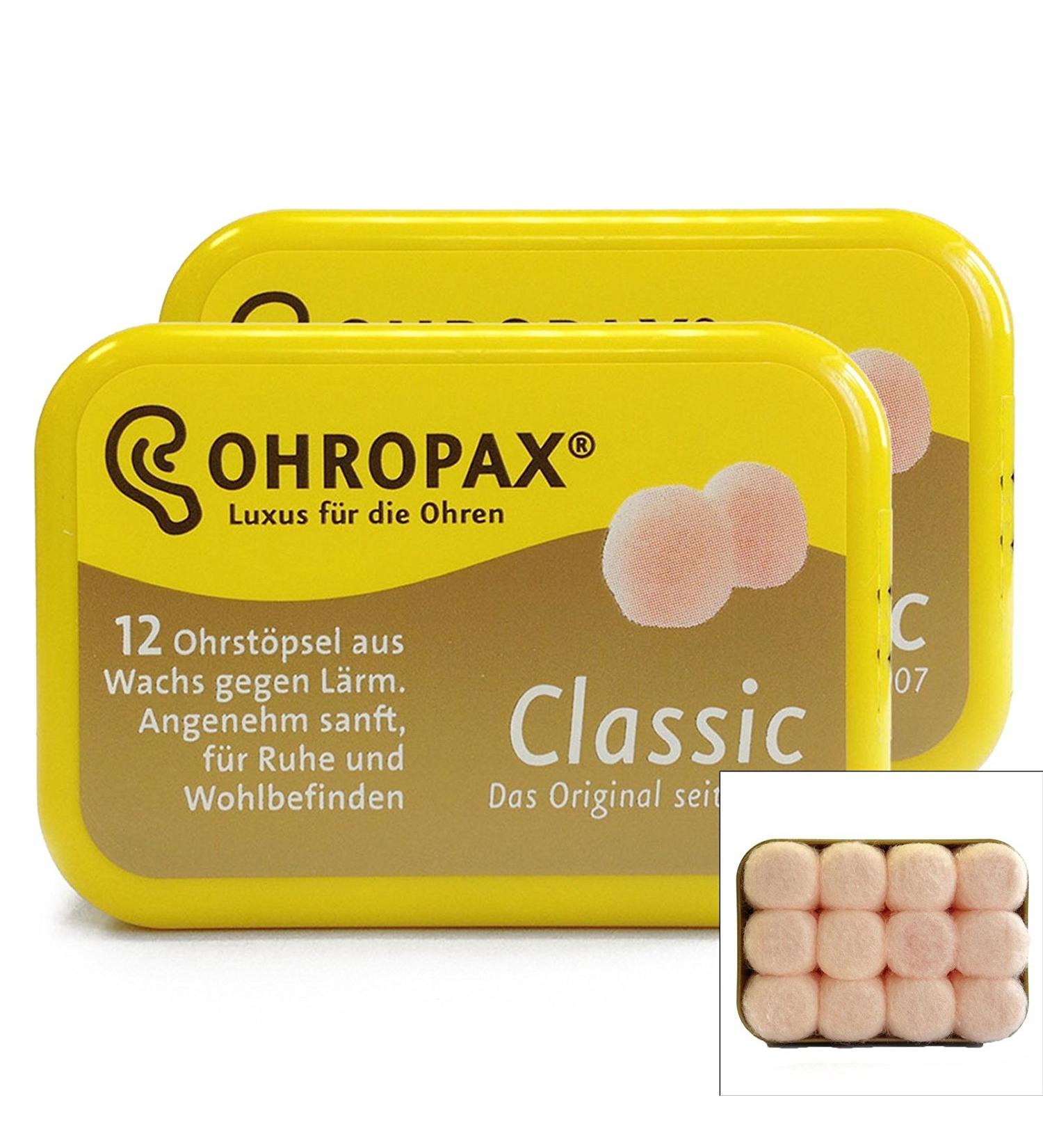 Ohropax Classic Moldable Wax Earplugs - 2 Packs (24 Earplugs) | Best Noise Reduction & Comfort | International Shipping Available - Buy Online on GoSupps.com