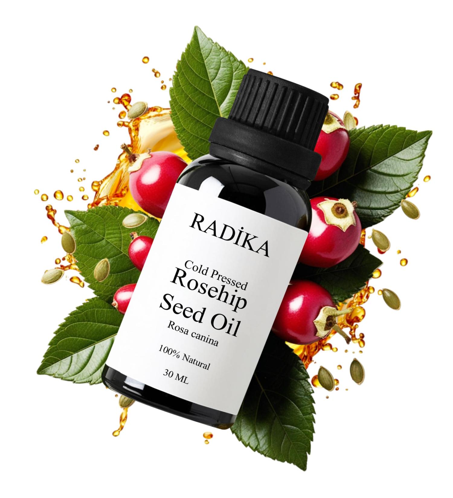 Radika Aromatherapy 30 ml - Rosehip Seed Oil - Organic Cold-Pressed Anti-Aging - Moisturizing for Dry Skin