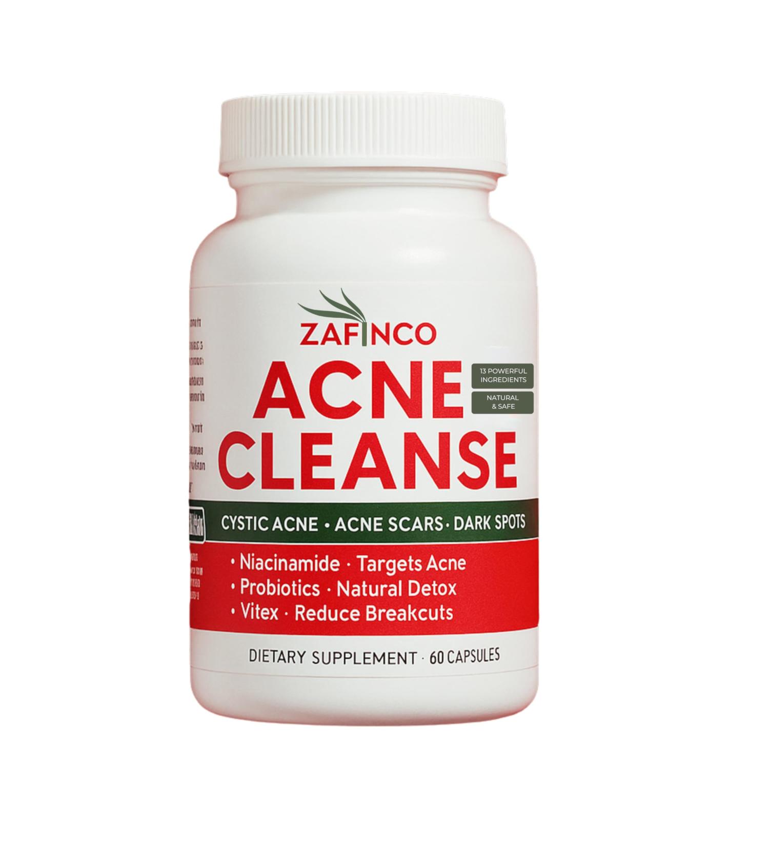Acne Cleanse Capsules.Powerful Vitex Angus Extract, Niacinamide, Biotin for Teens & Adults. Organic Acne Treatment,Cystic Pimples, Oily Skin to Natural Clear Skin Vitamins Supplement- 60 Count - Buy Online on GoSupps.com