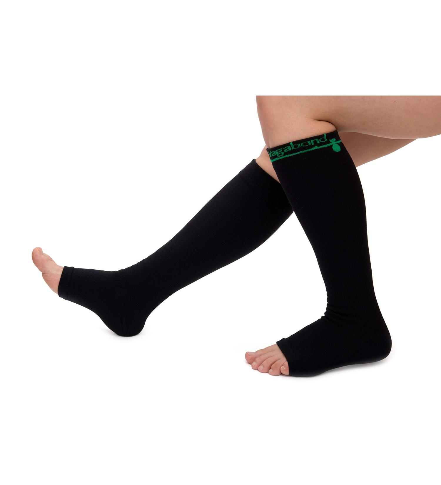 Vagabond 3XL 2XL Wide Calf Toeless Compression Socks - 15-20 mmHg for Fatigue Pain & Leg Swelling - Comfy Black 3X-Large - Buy Online on GoSupps.com