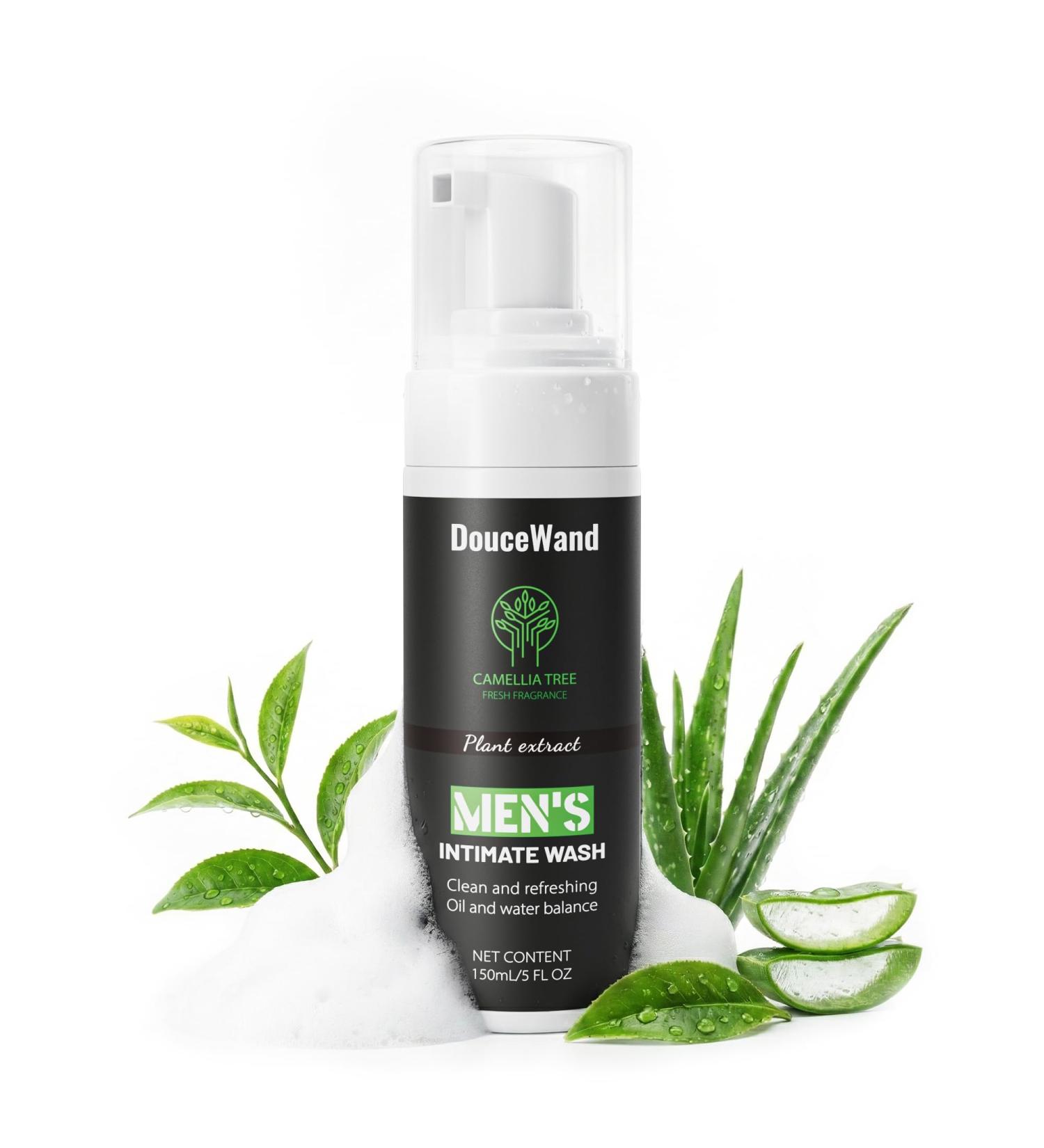 DOUCEWAND Men's Intimate Wash pH Balanced Foaming Tea Tree Groin Cleanser Odor Control with Agave & Licorice Refreshing Body Wash 5 Fl Oz - Buy Online on GoSupps.com