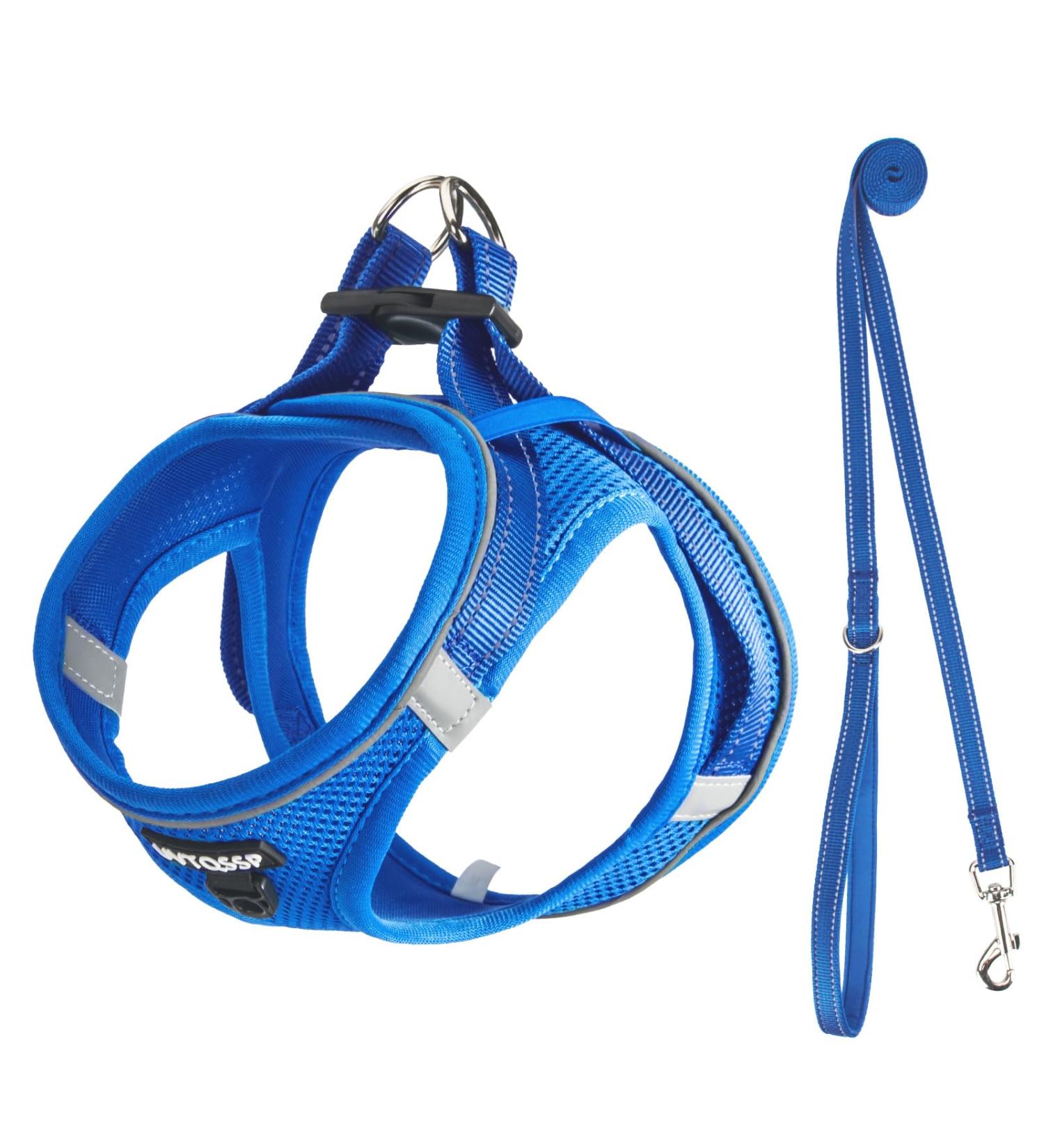 UVTQSSP Dog Harness for Small Dogs with Leash | Padded Puppy Harness in Dark Blue - Comfortable & Durable - Buy Online on GoSupps.com