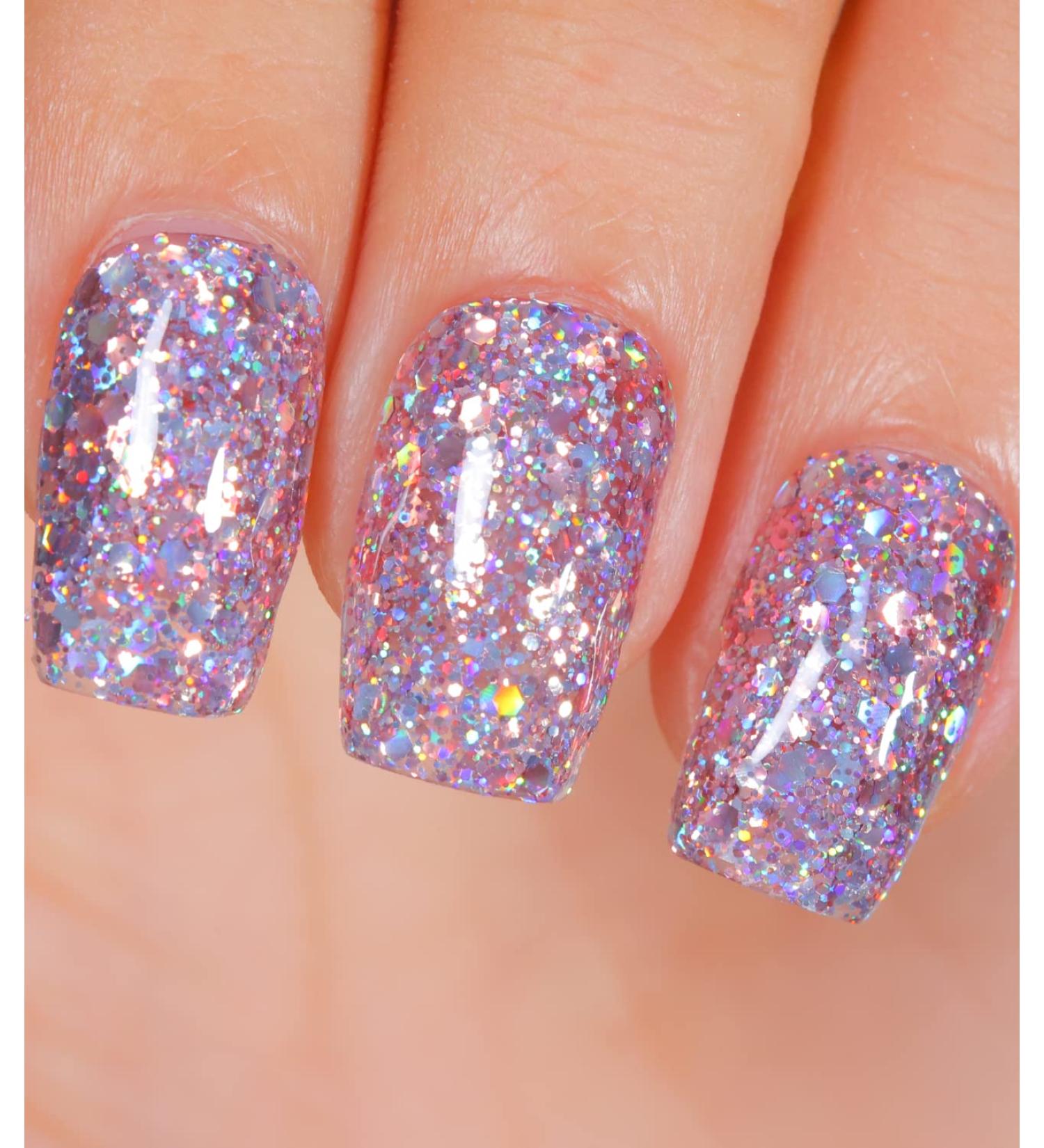 Sparkling Pink Glitter Gel Nail Polish | NAILKISS CCJ04 | Soak Off UV LED Manicure Pedicure - Buy Online on GoSupps.com