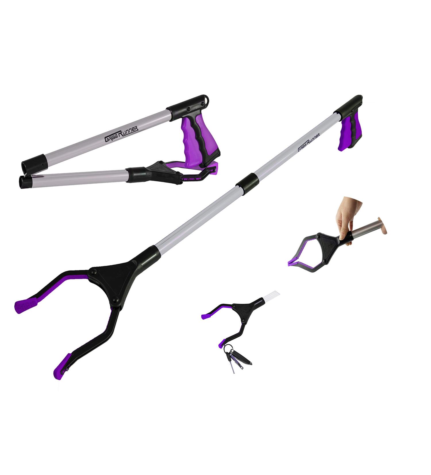 32" GrabRunner Folding Reacher Grabber Tool with Magnet(Purple) - Buy Online on GoSupps.com