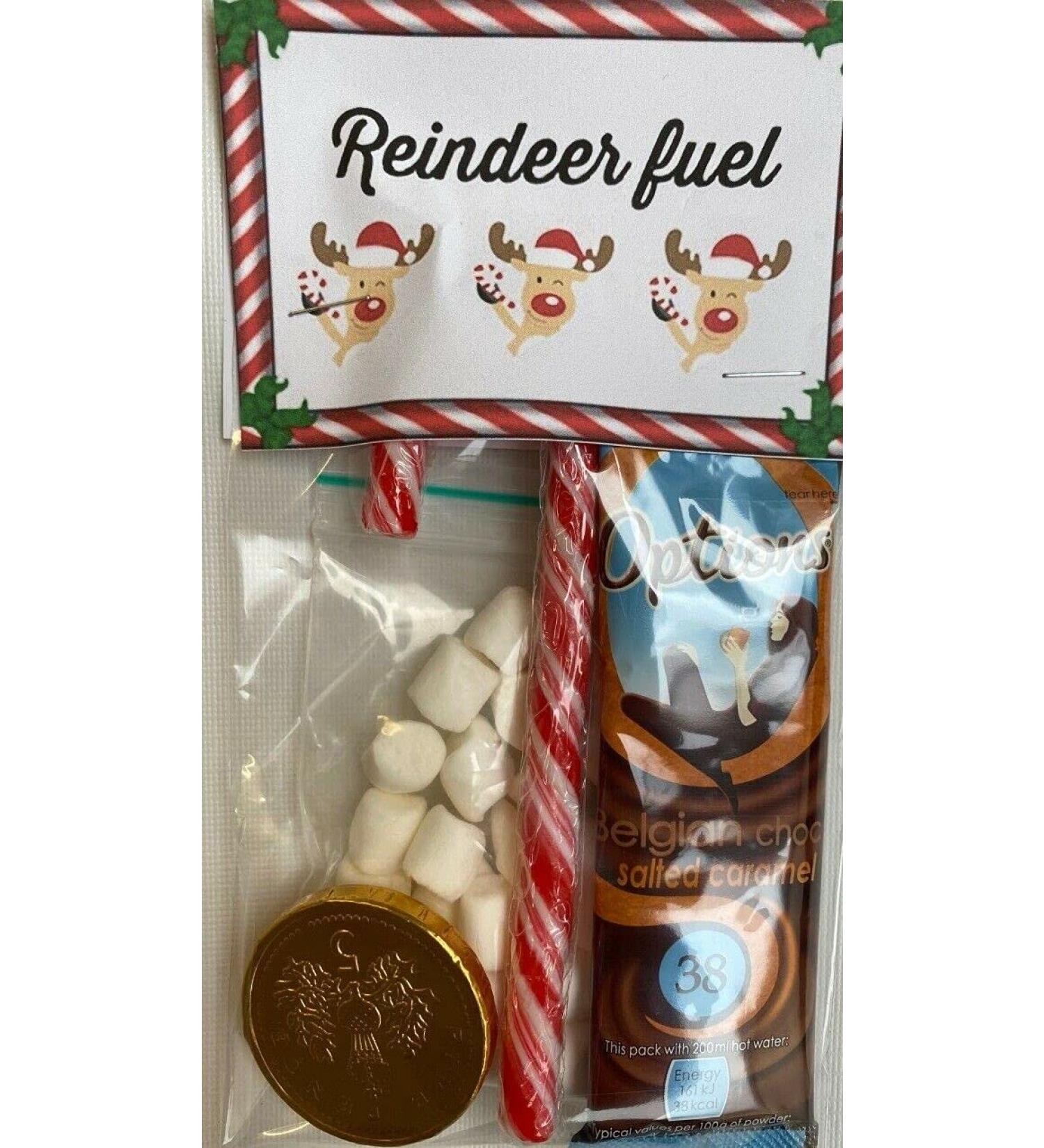 Reindeer Fuel Snowman Soup Salted Caramel Hot Chocolate Marshmallows & Candy Cane Christmas Eve box Xmas Hot Choc Gift - Buy Online on GoSupps.com