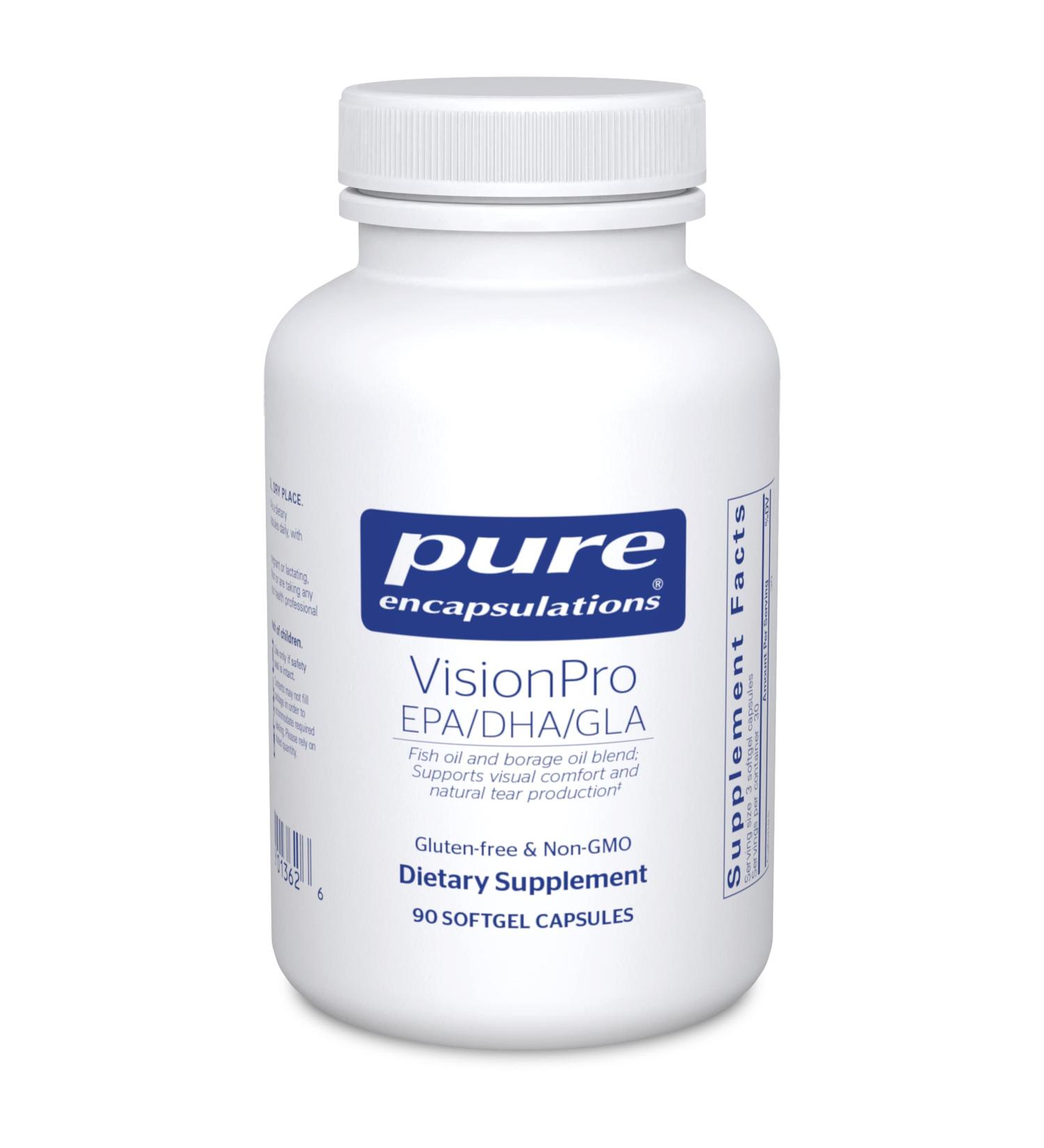 Pure Encapsulations VisionPro EPA/DHA/GLA Softgel Capsules - 90 Count | Supports Tear Production & Retention for Moisturized Eyes | Pack of 1 - Buy Online on GoSupps.com