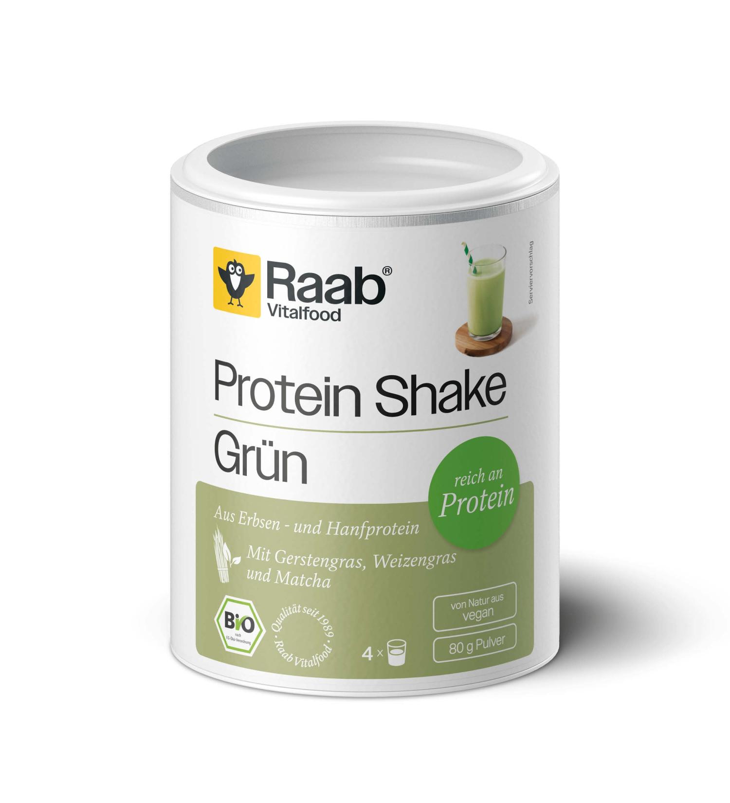 Raab Vitalfood BIO Protein Shake vert 80 g (1) - Buy Online on GoSupps.com