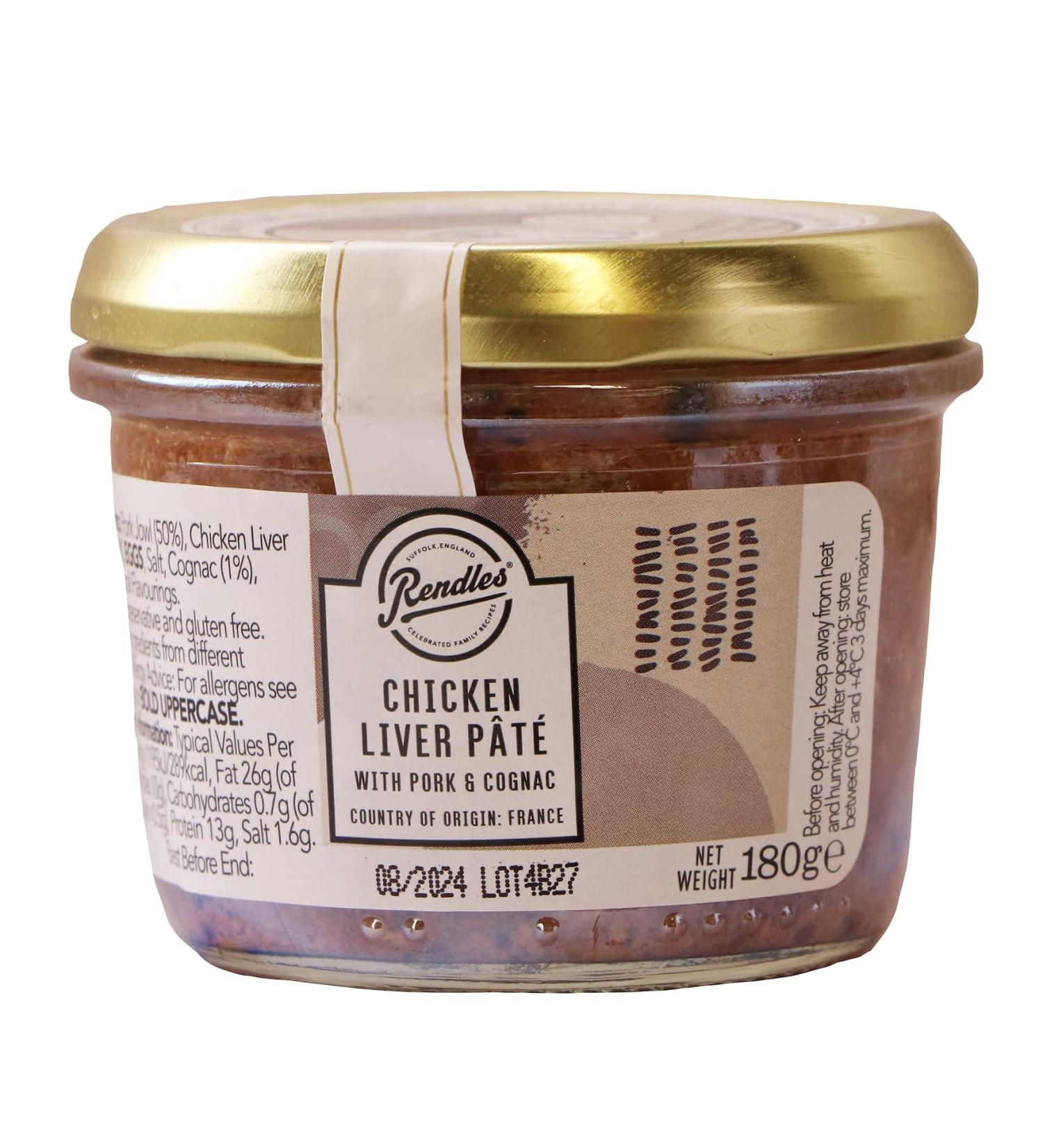 Rendles - Chicken Liver Pate with Cognac 180g Chicken Liver with Cognac