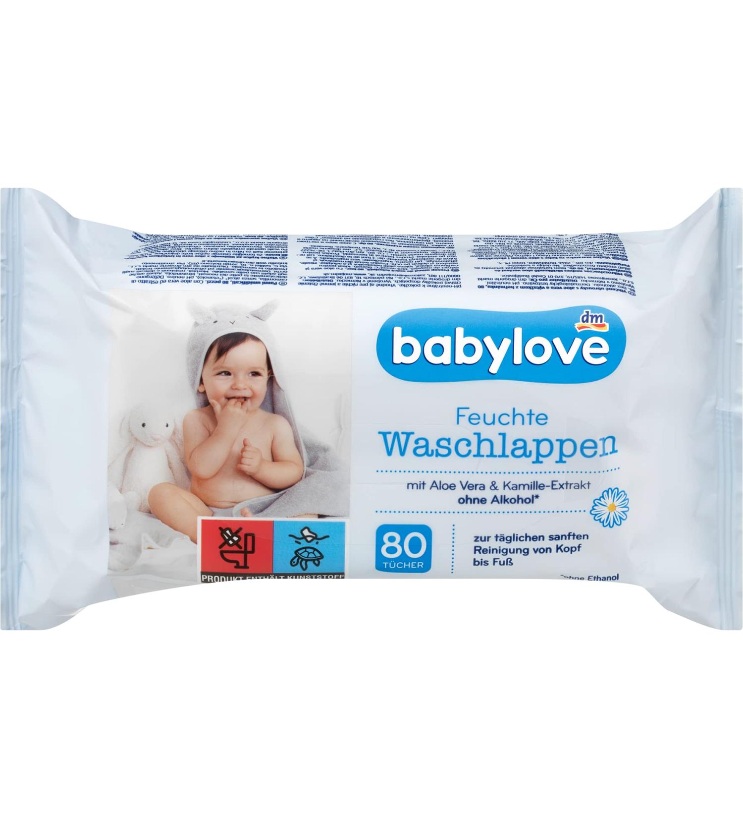 Babylove wet wipes and co (4x 80 wipes wet washcloths) 4x 80 wipes wet washcloths
