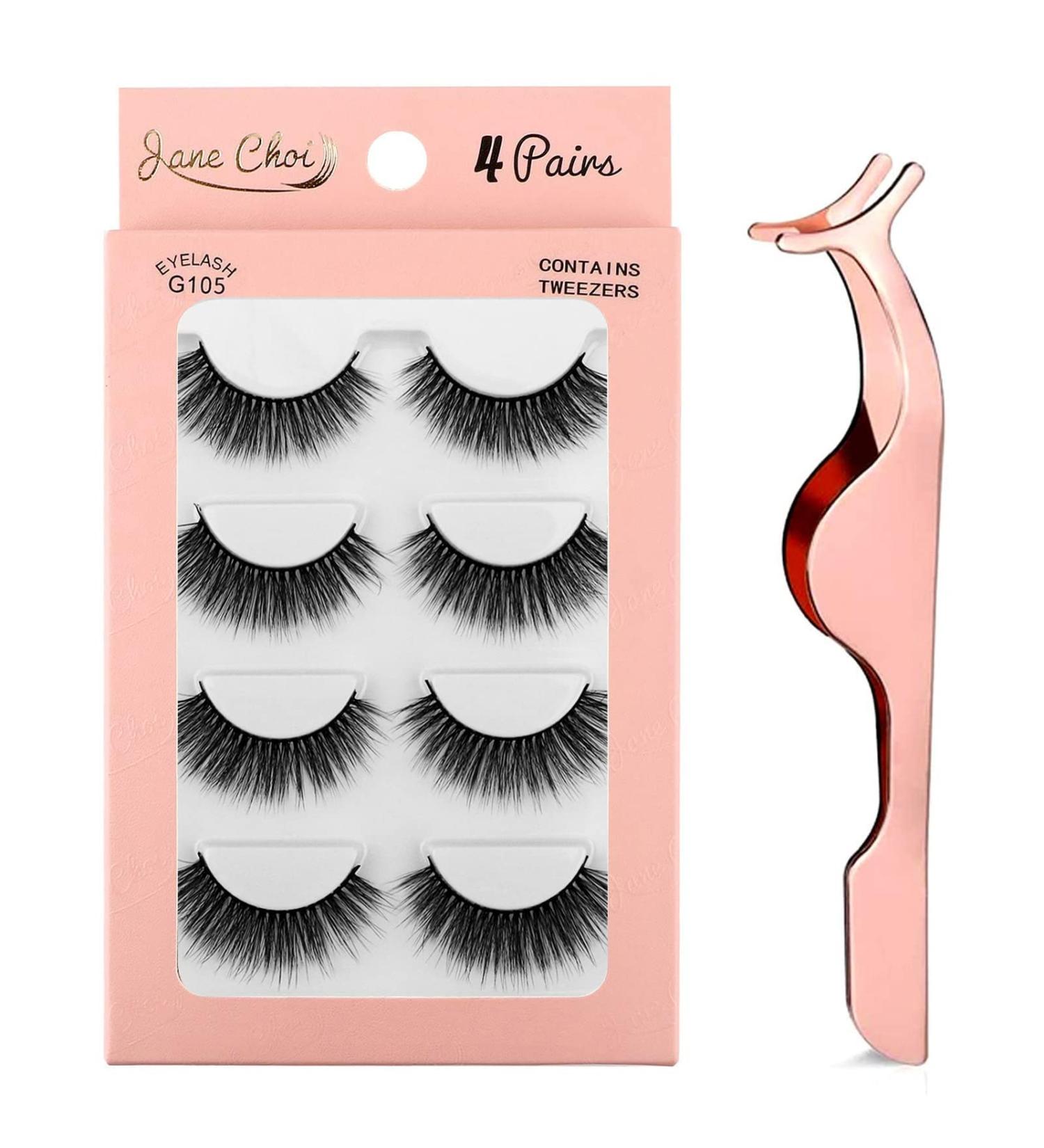 3D False Eyelashes - Reusable Long & Thick Handmade Dramatic Eyelashes (4 Pairs) with Clip - Enhance Your Makeup Look - Buy Online on GoSupps.com