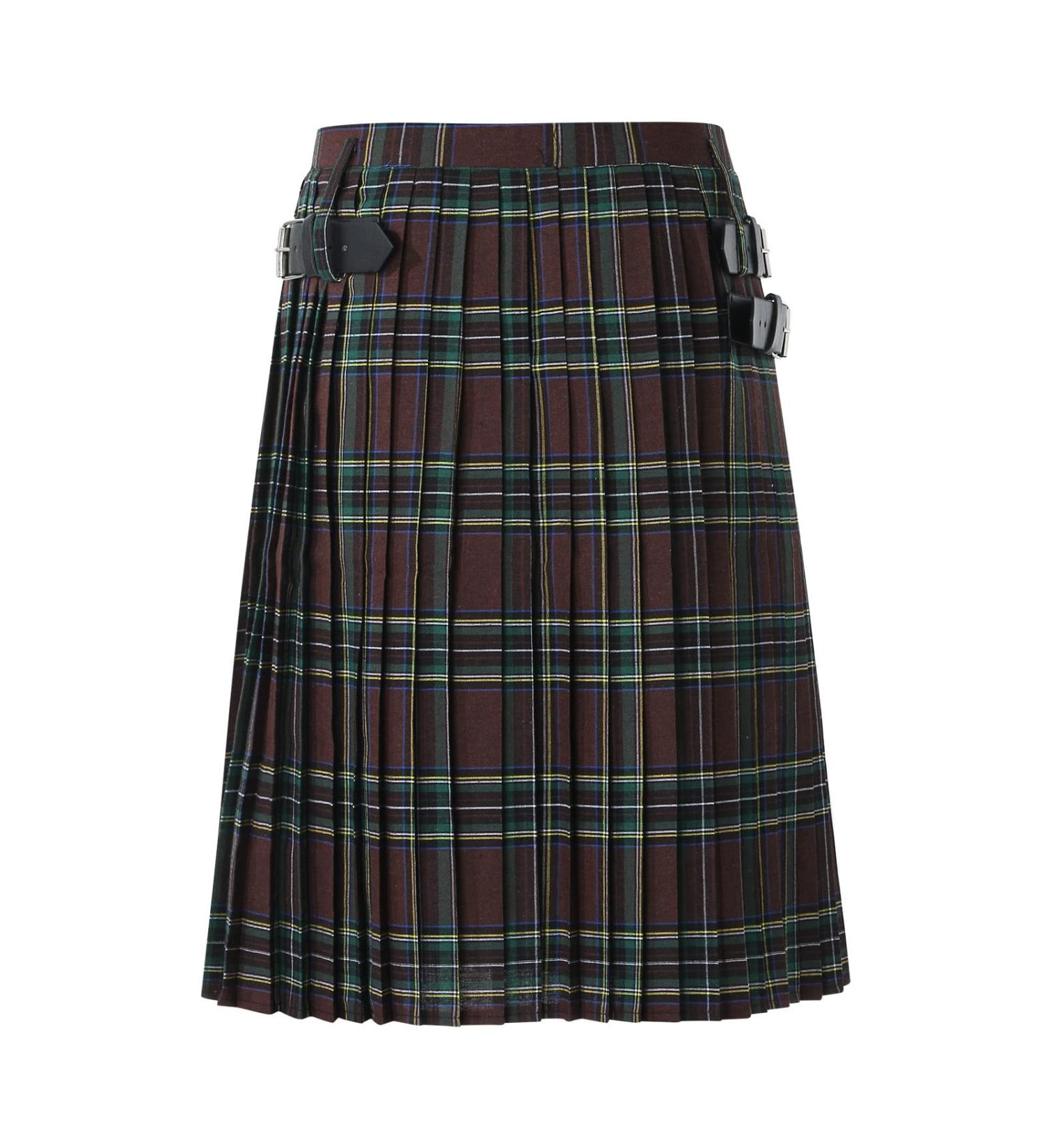 Men's Scottish Skirt - Stylish High Waist Punk Skirts with Contrast Bags for Excursions | Classic A3 Brown - Buy Online on GoSupps.com