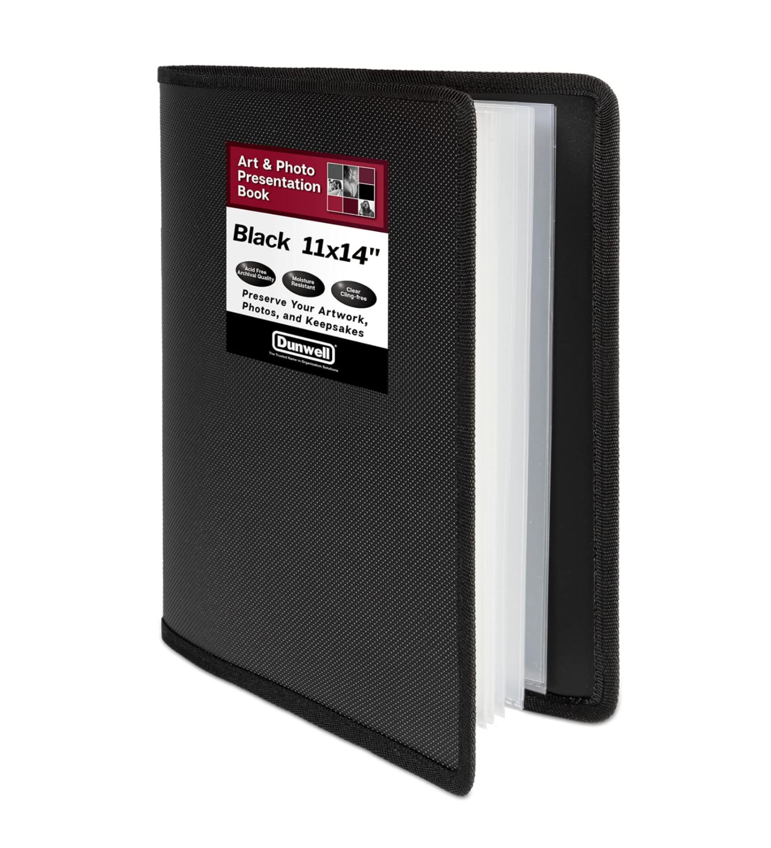 Dunwell 11x14-Wide Art Portfolio Folder - (Black)  24 Pockets Display 48 Pages  11 x 14 (Wide) Presentation Binder Protector Sleeves are Approx. 12.25x14  Art Portfolio for Kids  Presentation Book 11x14-Wide Black - Buy Online on GoSupps.com