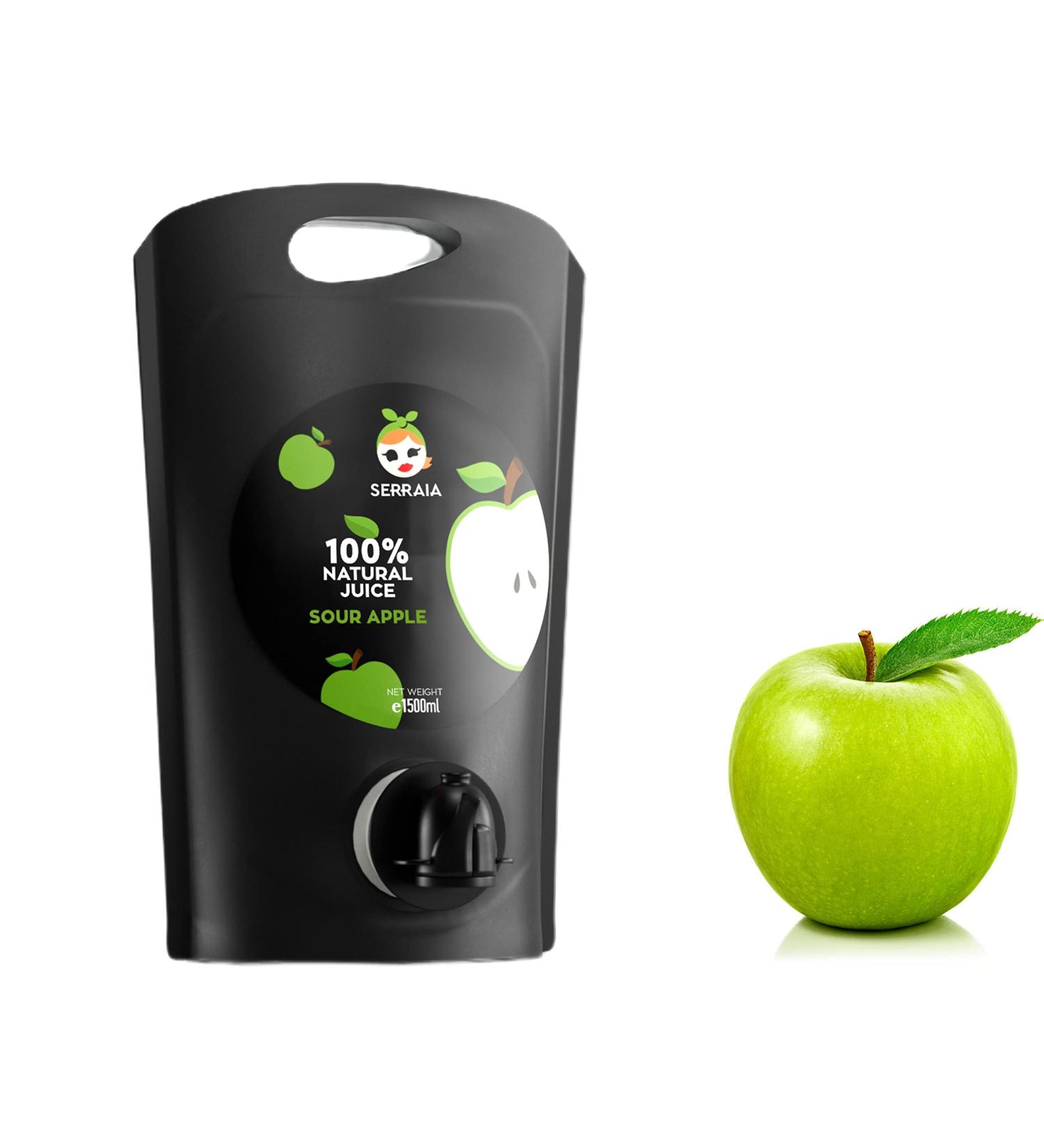 Serraia Greek Natural Green Sour Apple Fruit Juice 100% | 1 5 lt | Loaded with Important Nutrients | No Preservatives No Sugar Added. - Buy Online on GoSupps.com