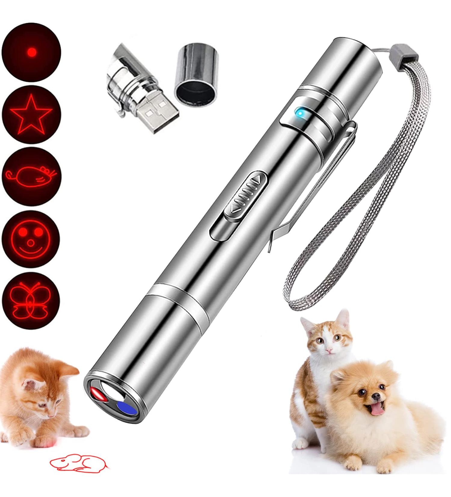 Interactive Cat Laser Toy | Long Range 7 Modes | Pet Training Exercise | Silver - Buy Online on GoSupps.com