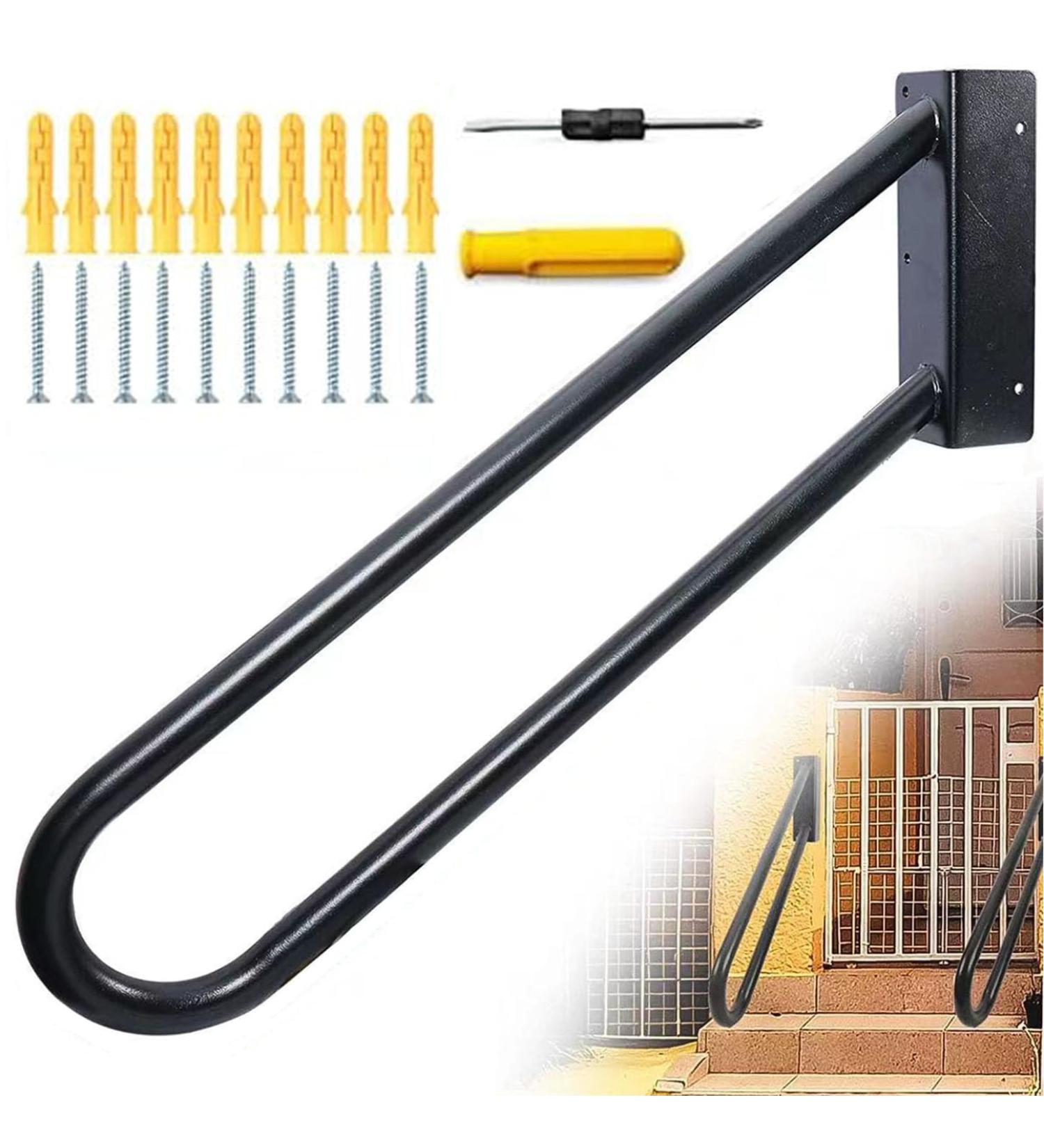 28Inch Hand Rails Multifunction U-Shape Stair Railing for 1-3 Step Stairs Sturdy Wrought Iron Handrail Wall Mounted Grab Bars for Stairs Porch Indoor Outdoor Black - Buy Online on GoSupps.com
