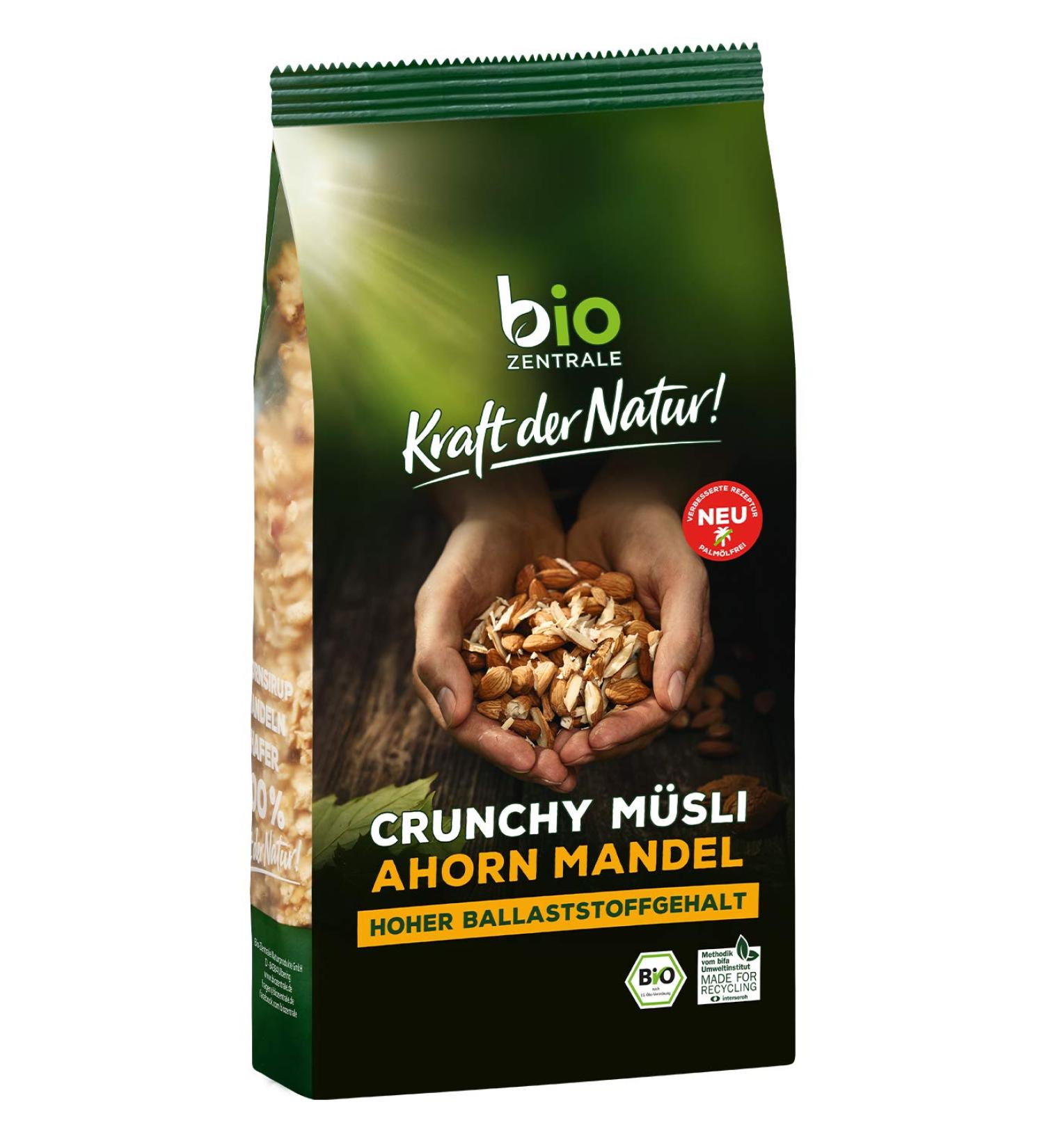  bio ZENTRALE biozentrale M sli Crunchy Arable 3 x 375 g Organic Crispy Cereal - Ideal for Breakfast and Takeaway Muesli - Vegan and Palm Oil Free - Buy Online on GoSupps.com