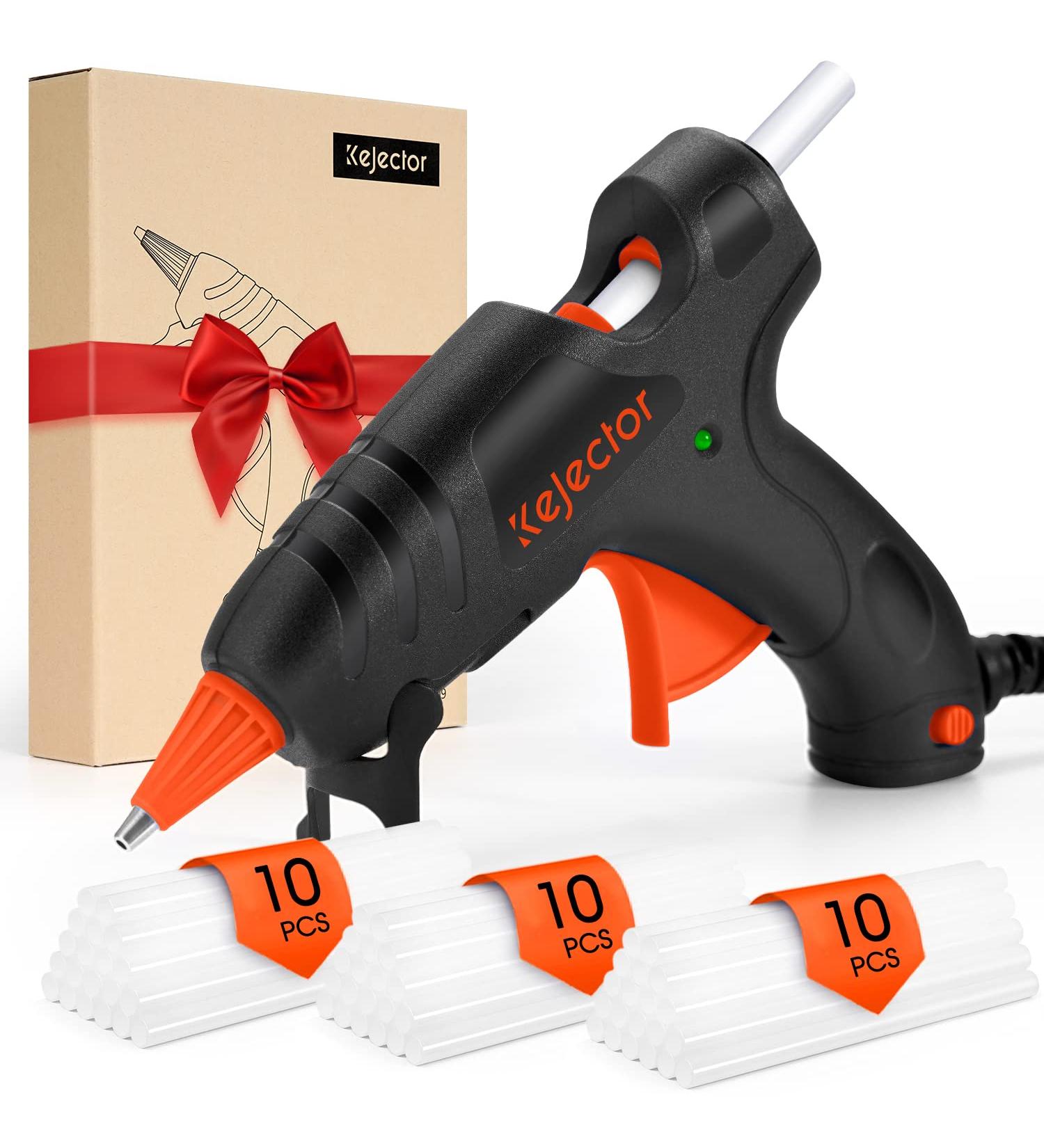 Kejector Mini Hot Glue Gun Kit with 30pcs Sticks - Fast Heating, Anti-Drip, 20W Black Fireproof Design for Kids DIY, Crafts, and Quick Repairs - Buy Online on GoSupps.com
