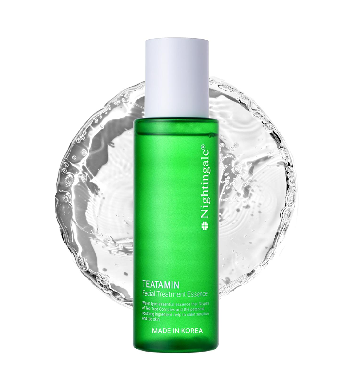 Nightingale TEATAMIN Facial Treatment Essence - Redness Relief Korean Toner for Sensitive Skin Hypoallergenic & Cruelty-Free Skincare with Tea Tree & Vitamins - Buy Online on GoSupps.com