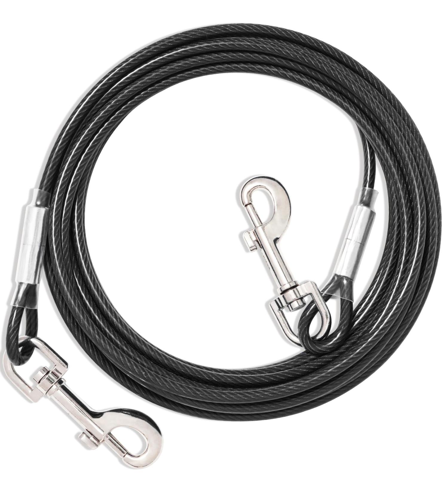 Premium 3m Tie Out Leash for Medium to Large Dogs - Durable Outdoor Dog Yard Cable (Black) - International Shipping Available - Buy Online on GoSupps.com