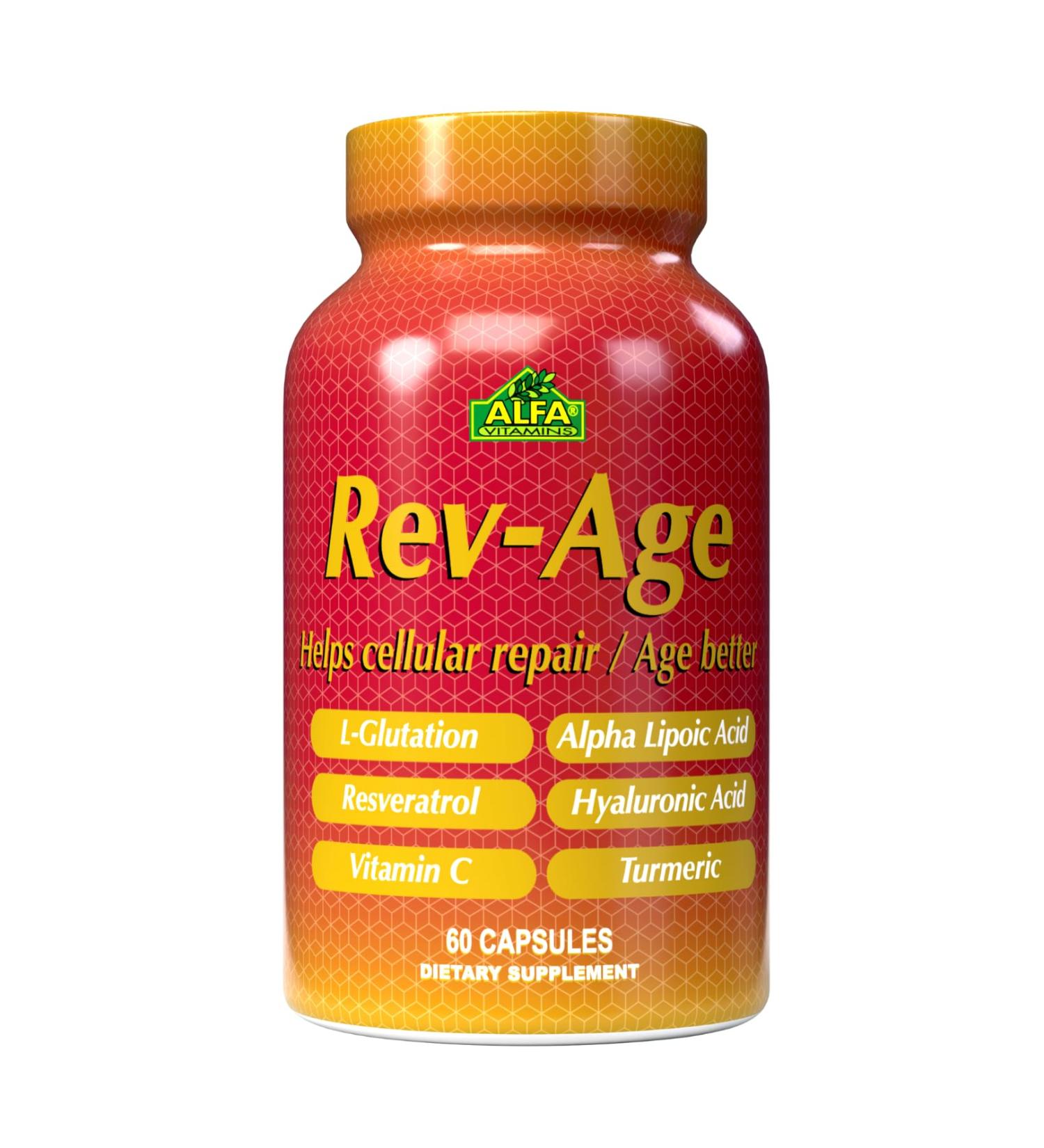 ALFA VITAMINS Rev-Age Cellular Repair Supplement for Anti-Aging & Immune System Support - 60 Capsules - Buy Online on GoSupps.com