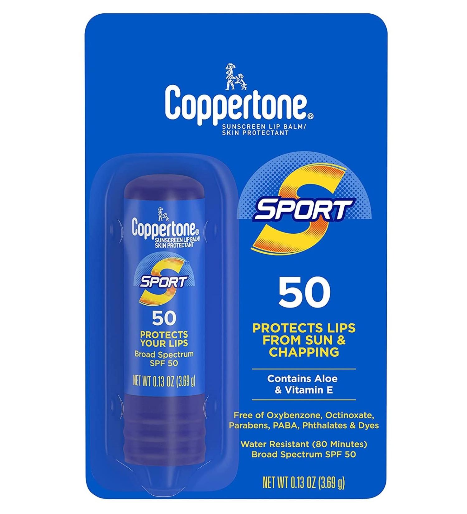 Coppertone SPF 50 Sport Lip Balm 0.13 oz (3ml) - 3 Pack - Buy Online on GoSupps.com