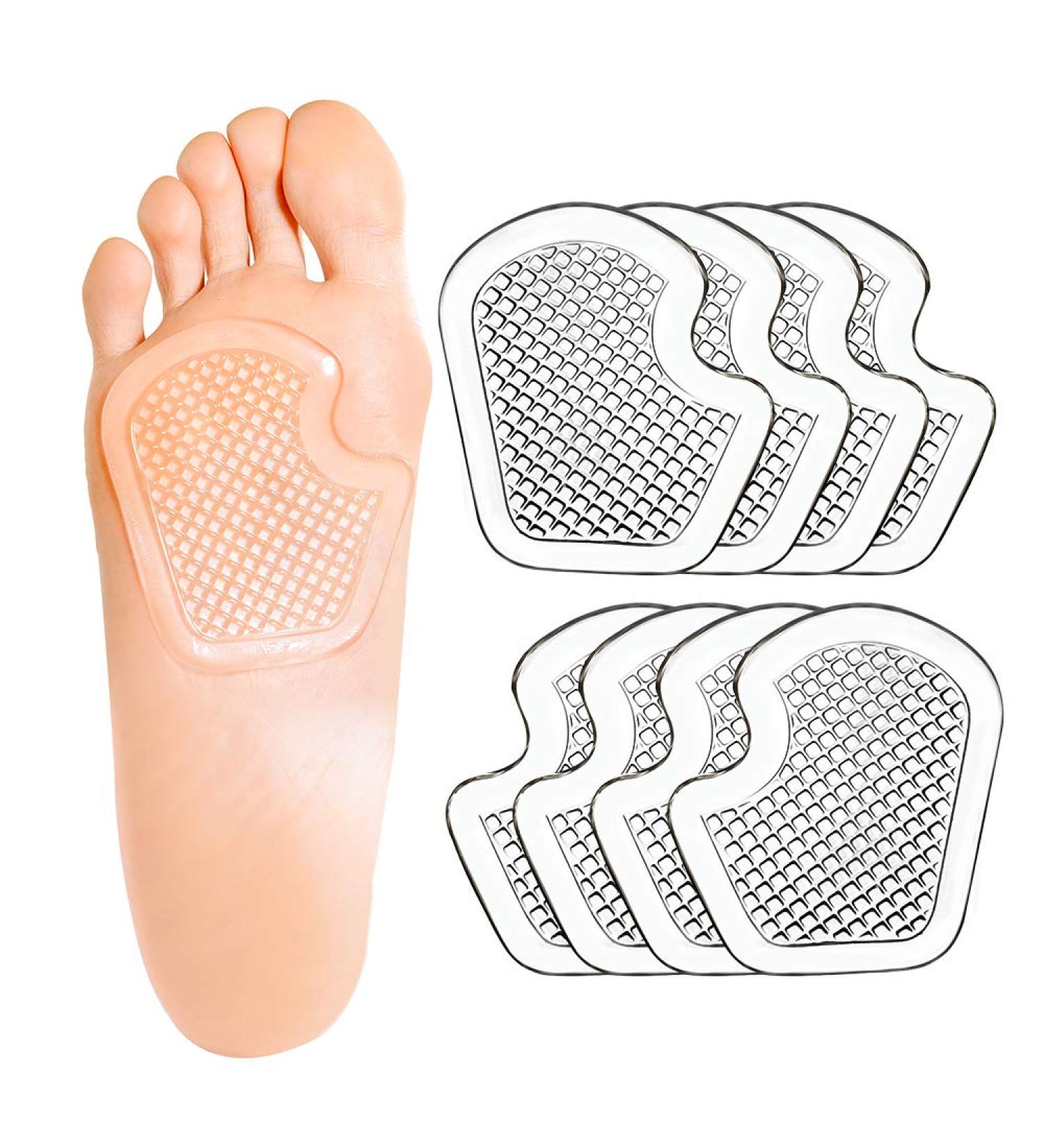 Kimihome Metatarsal Pads 8 Count Gel Cushions - Protect & Relieve Ball of Foot Pain - 4 Pairs - Buy Online on GoSupps.com