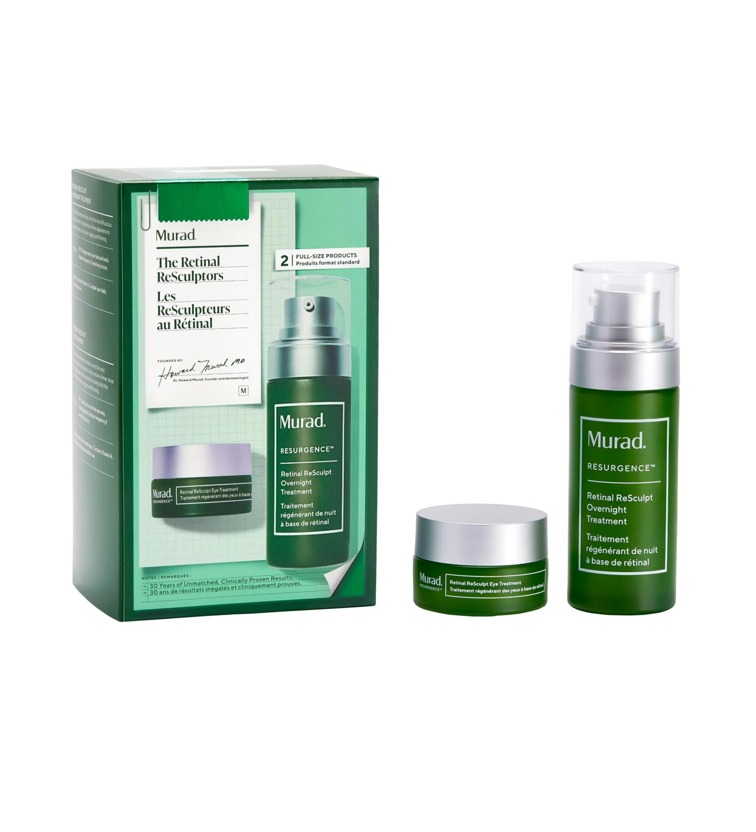 Murad Retinal ReSculptors 2-Piece Full Size Kit ($197 Value) - Retinal Serum & Eye Cream - 2.5x Vitamin A Lifts Firms Anti-Aging Encapsulated Retinal Reduces Wrinkles on Face Eyes & Neck - Buy Online on GoSupps.com